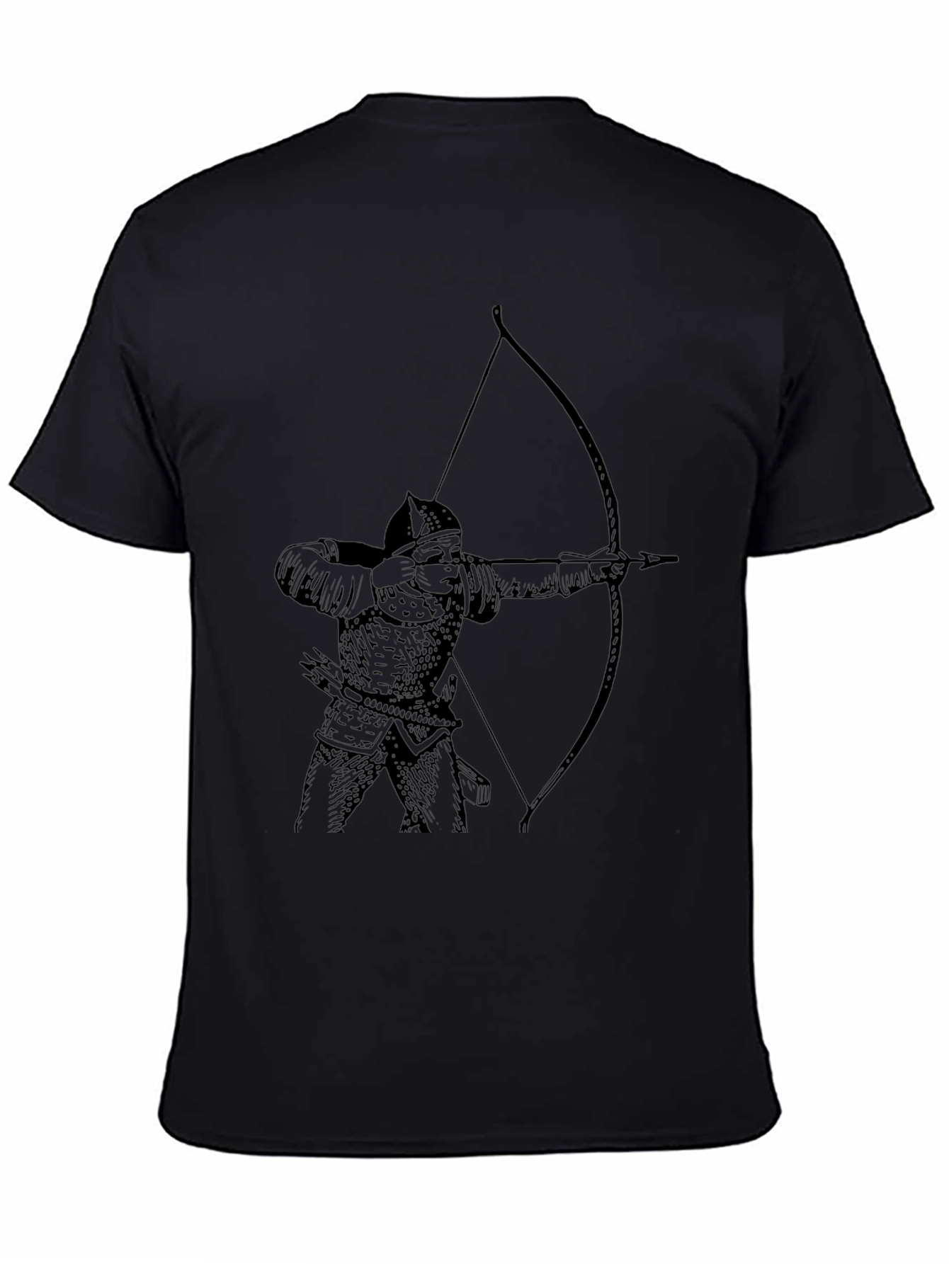 Archer Graphic Tee - Black Cotton T-Shirt