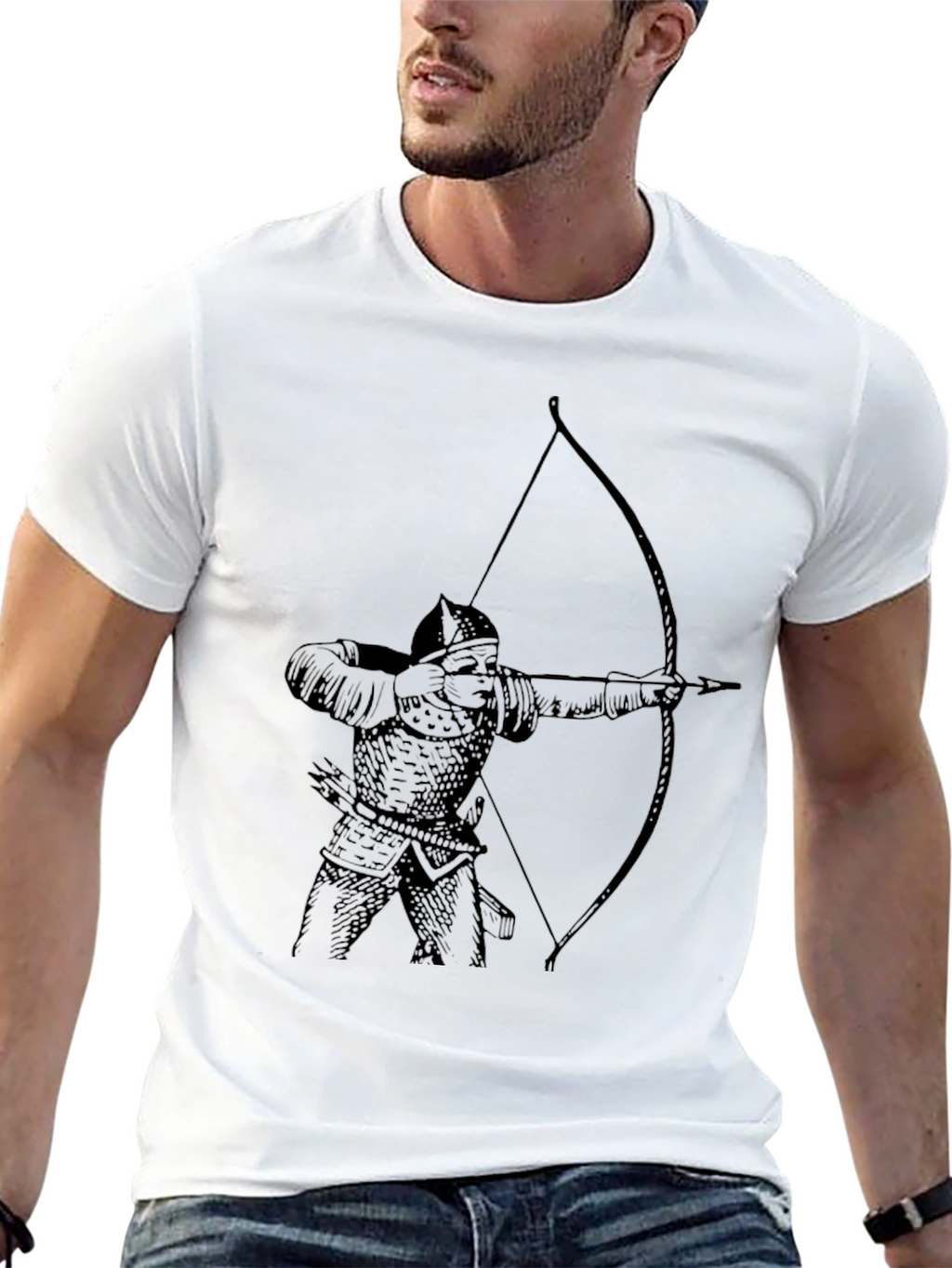 Archer Graphic Tee - Black Cotton T-Shirt