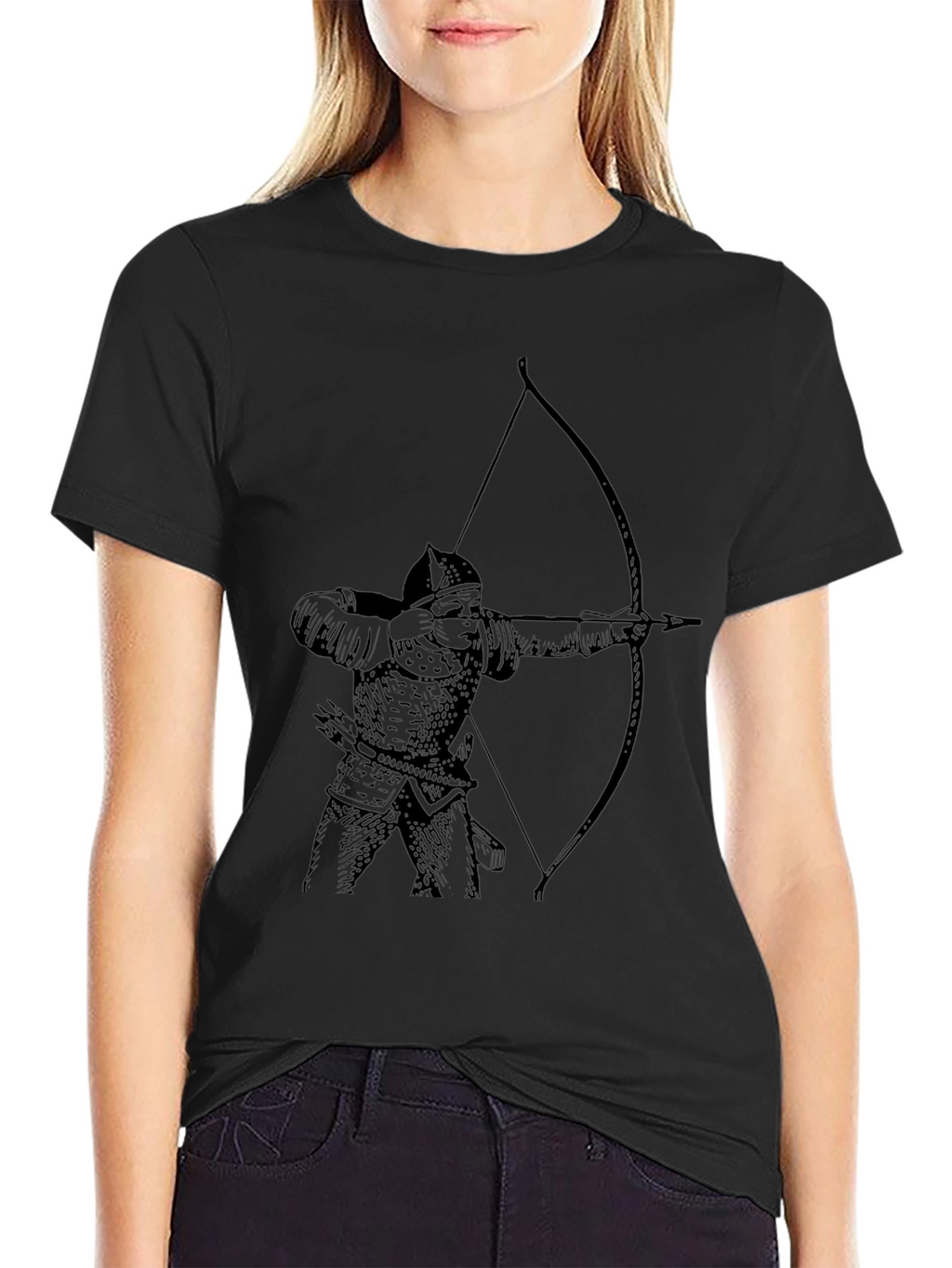 Archer Graphic Tee - Black Cotton T-Shirt