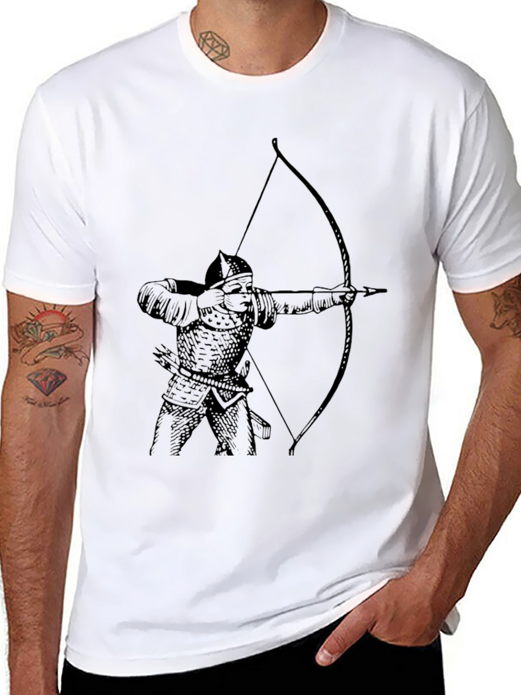 Archer Graphic Tee - Black Cotton T-Shirt