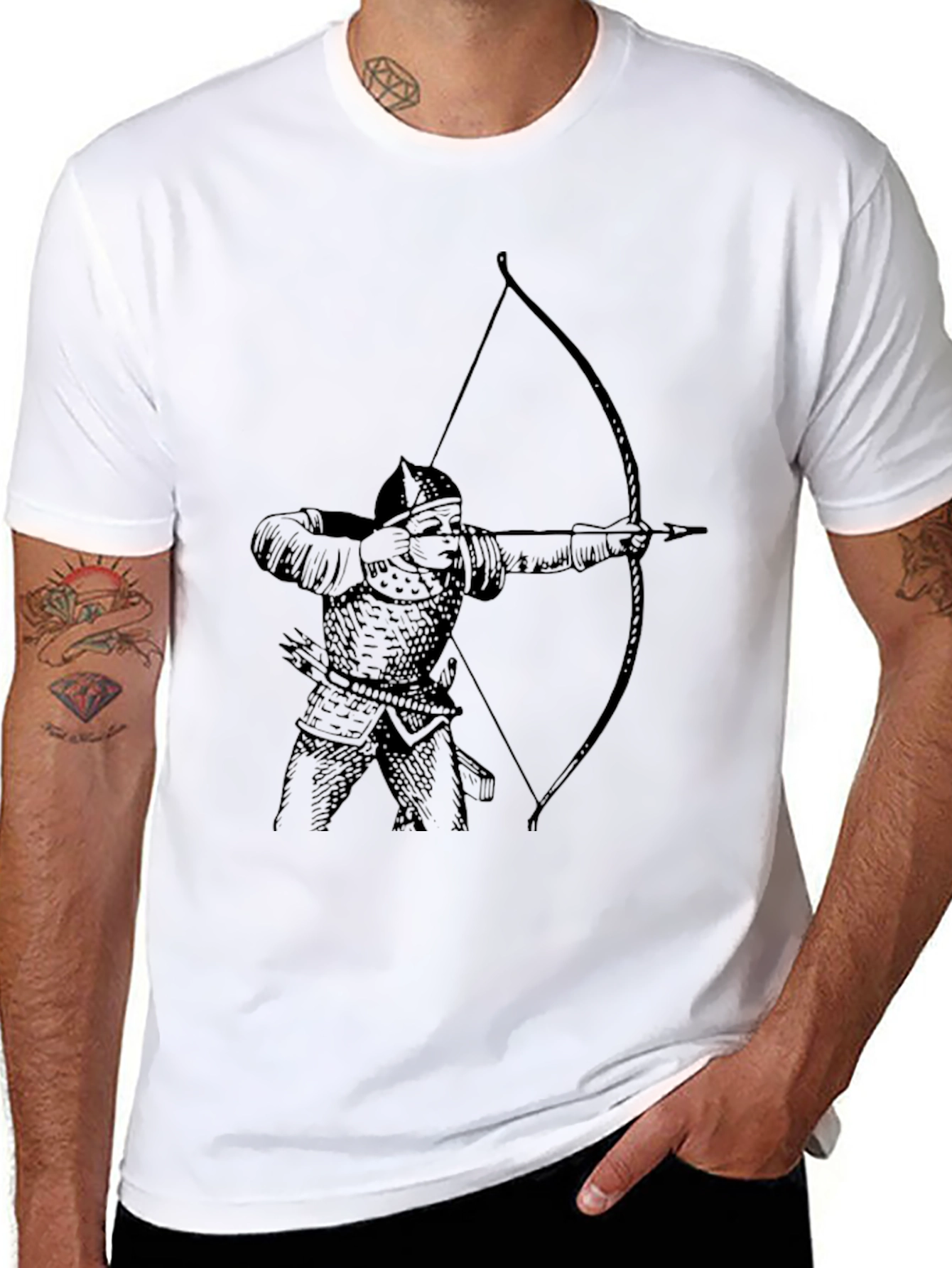 Archer Graphic Tee - Black Cotton T-Shirt