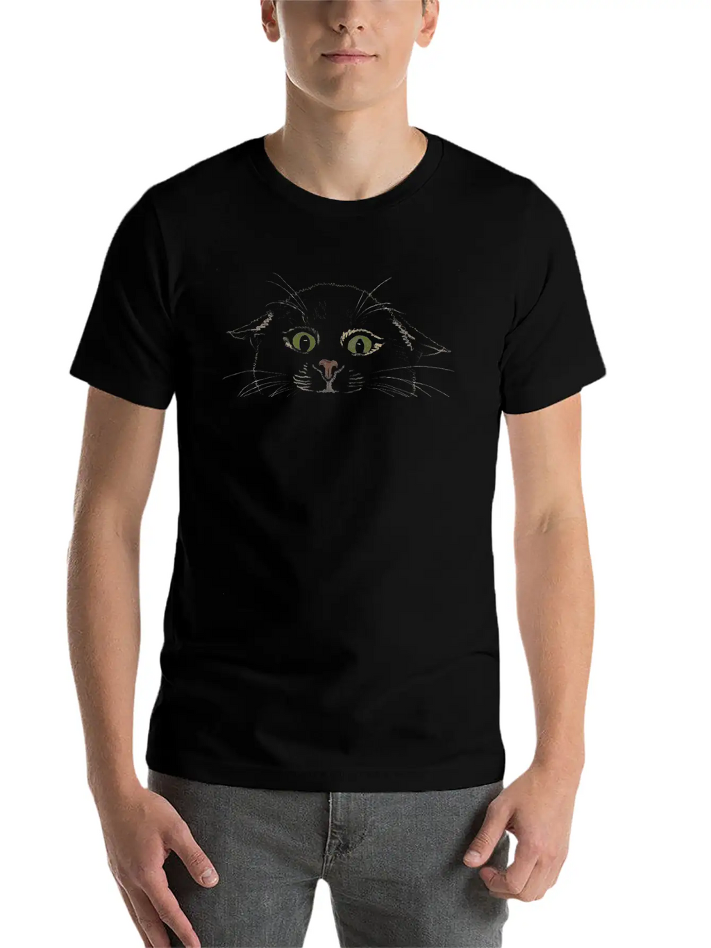 "Crazy Cat" Jamie's Hand-Drawn Cat Collection Simple Everyday Graphic Tee – Lightweight Summer Wear