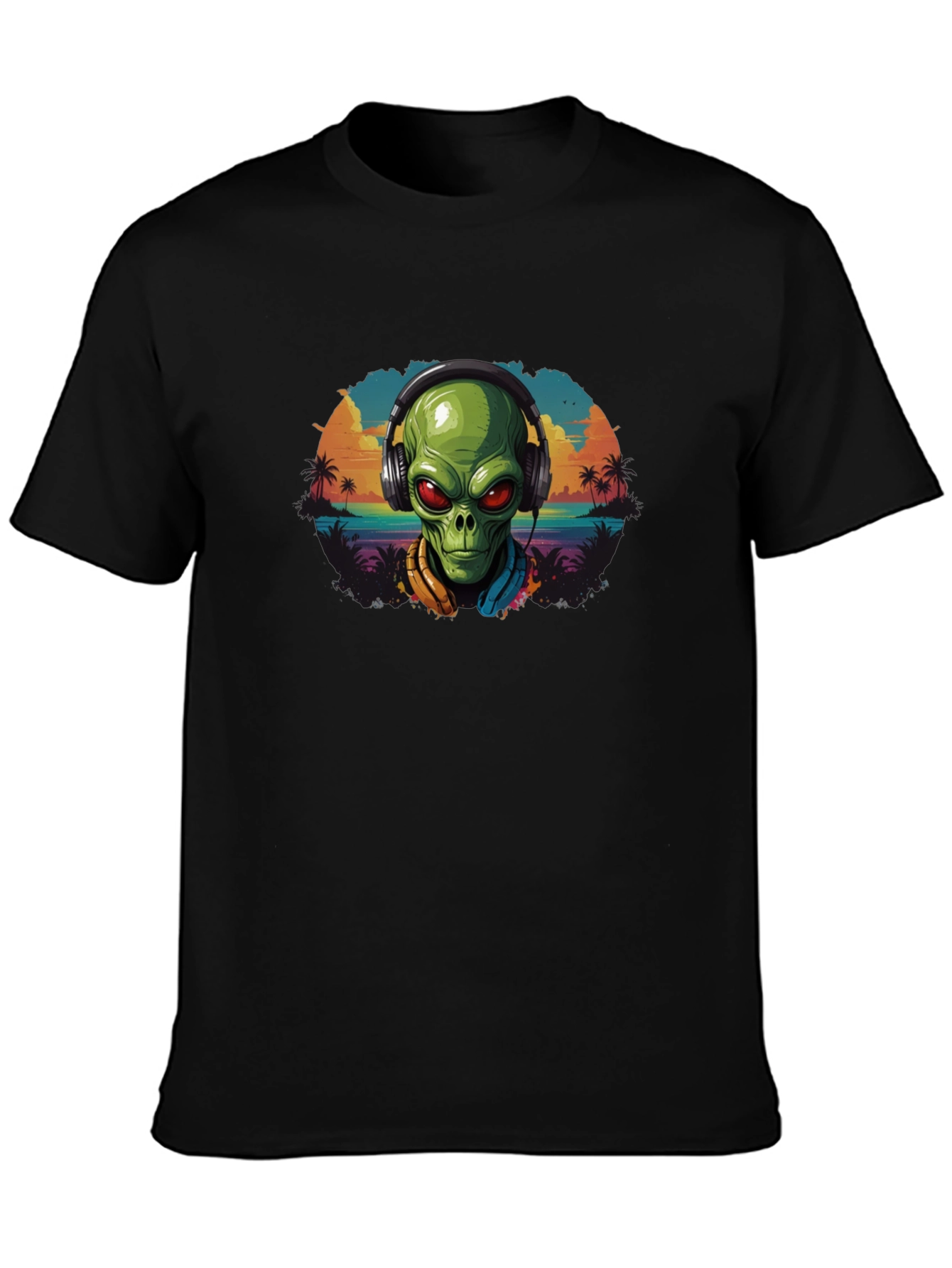 Alien in Headphones Graphic Tee