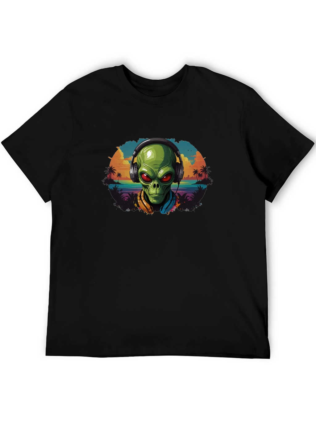 Alien in Headphones Graphic Tee