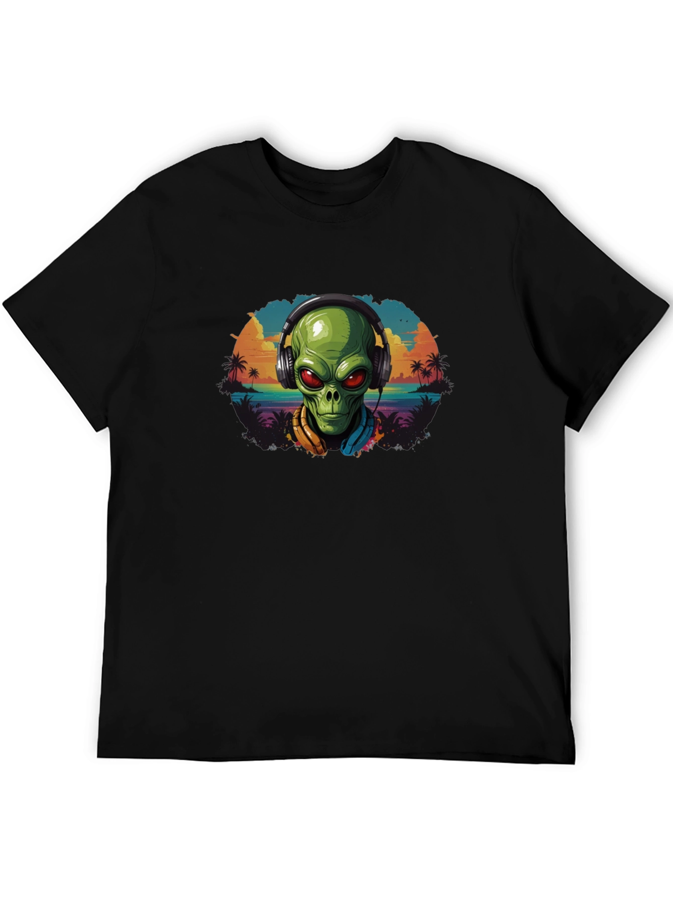 Alien in Headphones Graphic Tee