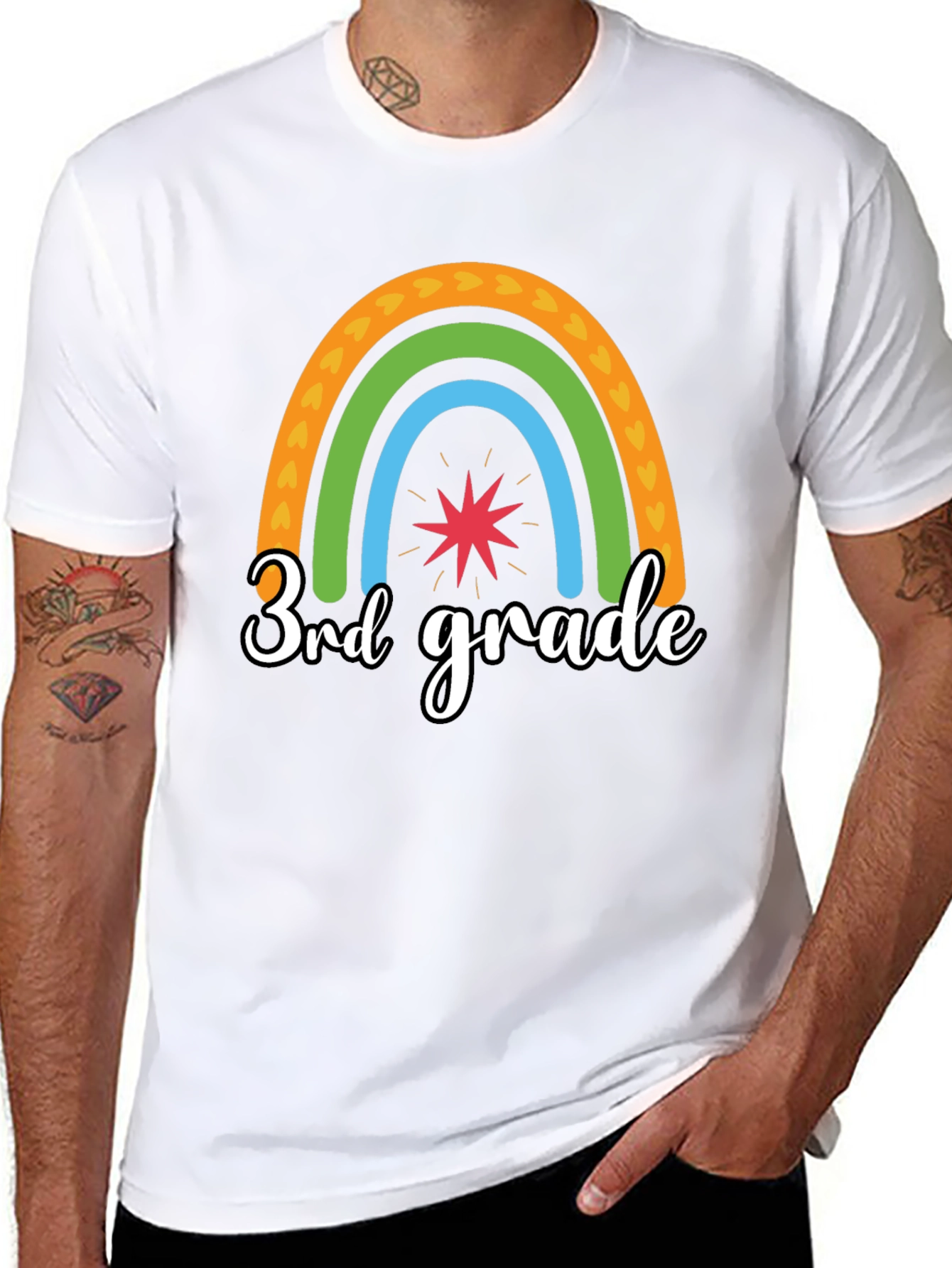 3rd Grade Rainbow Graphic Tee