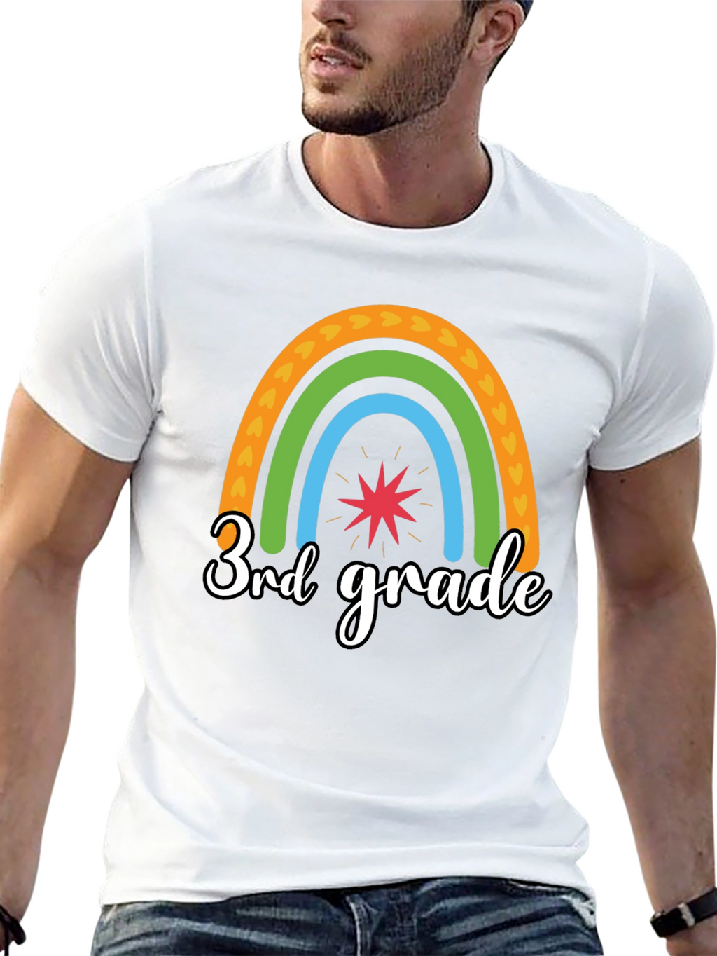3rd Grade Rainbow Graphic Tee