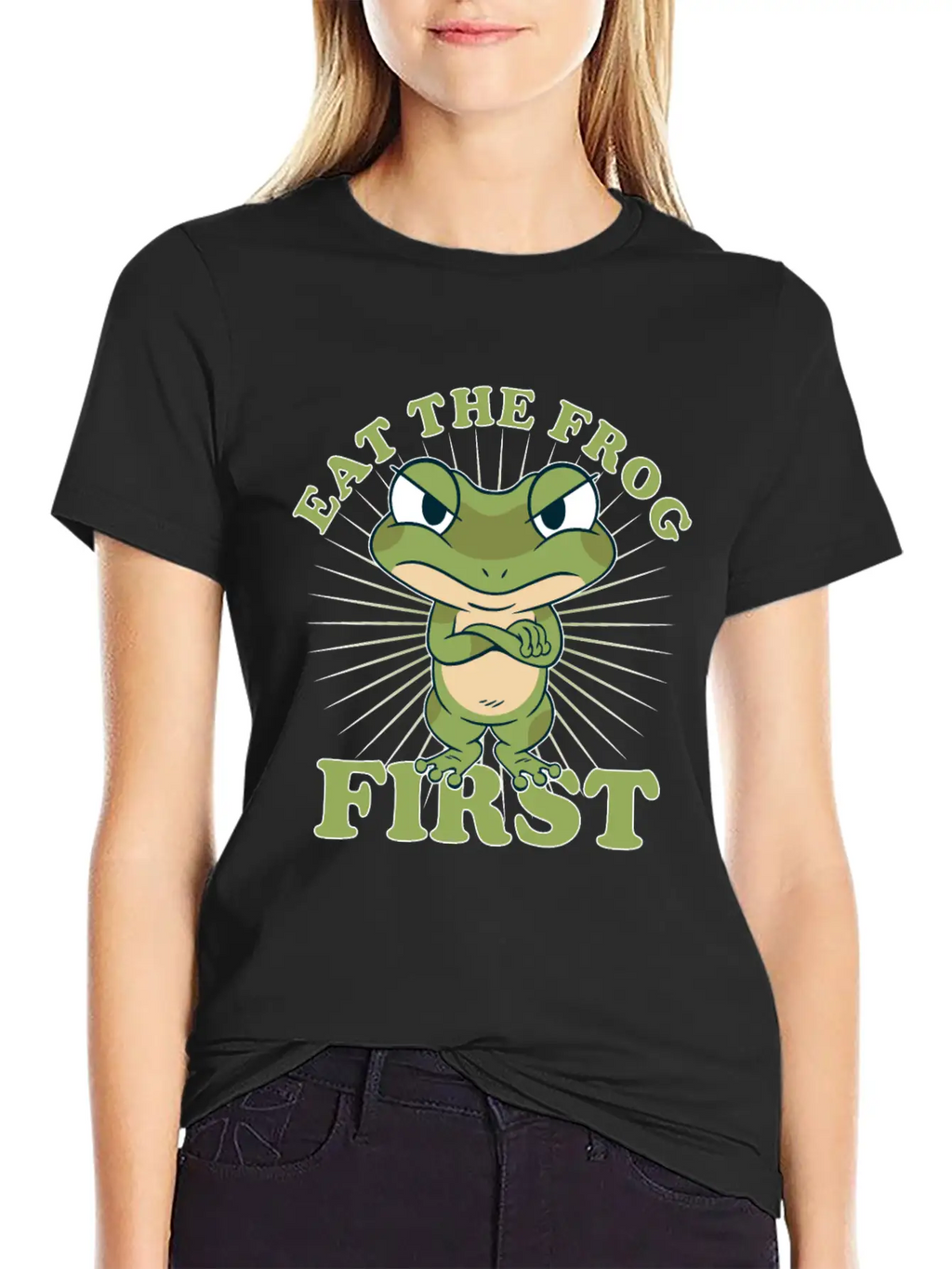 "Eat The Frog First" Comic Don't PostponeTo Dos Timeless Short Sleeve Tee – Comfy And Minimalist Design
