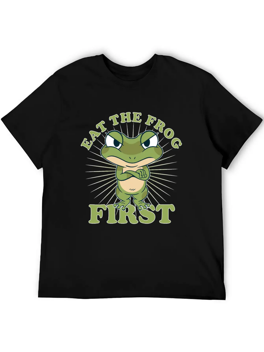 "Eat The Frog First" Comic Don't PostponeTo Dos Timeless Short Sleeve Tee – Comfy And Minimalist Design