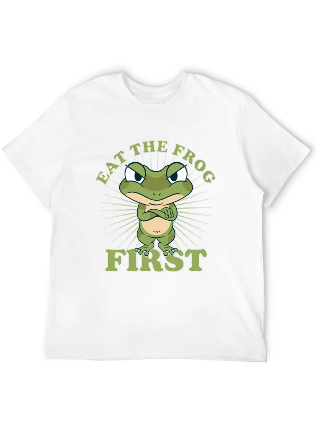 "Eat The Frog First" Comic Don't PostponeTo Dos Timeless Short Sleeve Tee – Comfy And Minimalist Design
