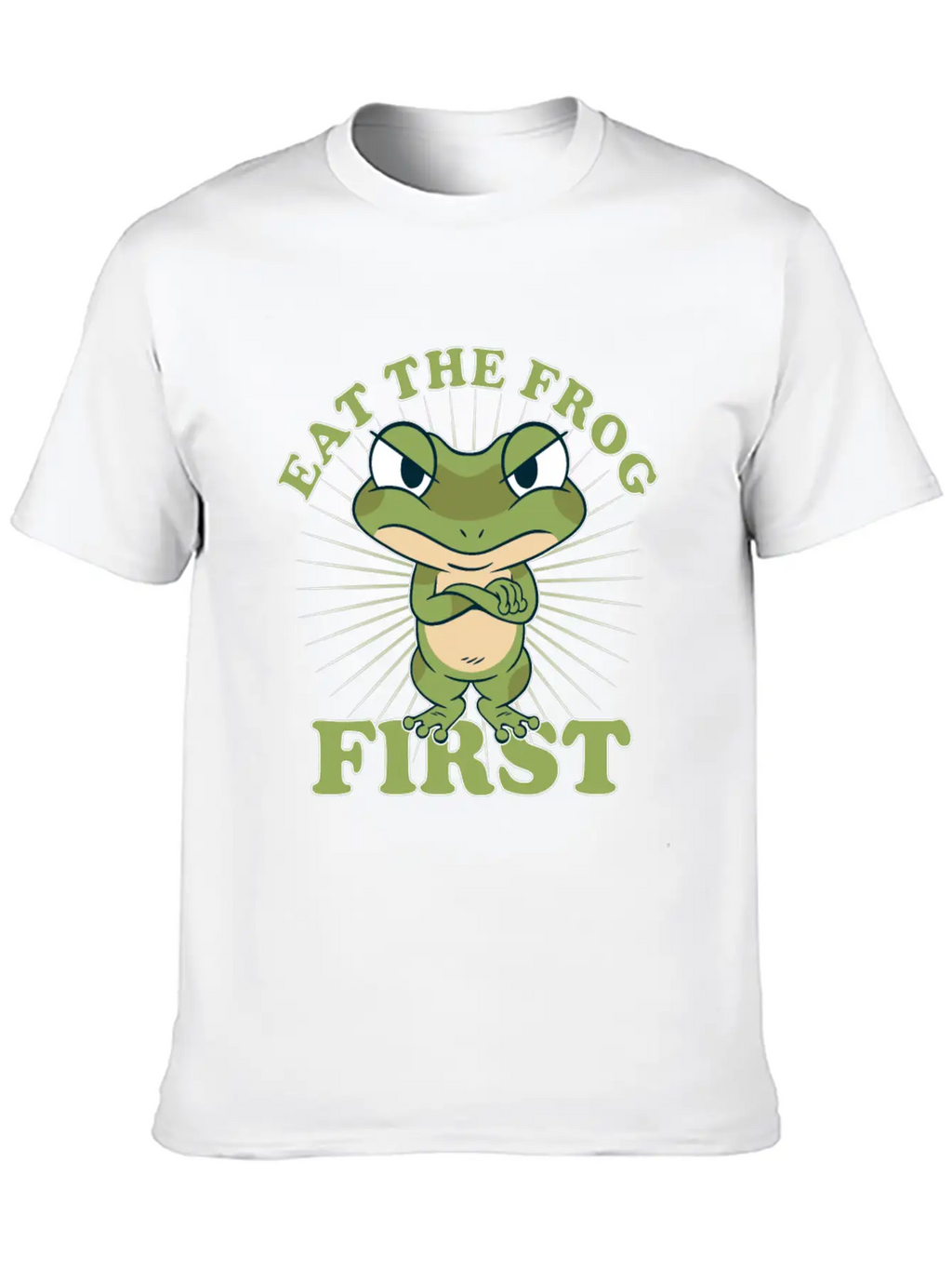 "Eat The Frog First" Comic Don't PostponeTo Dos Timeless Short Sleeve Tee – Comfy And Minimalist Design