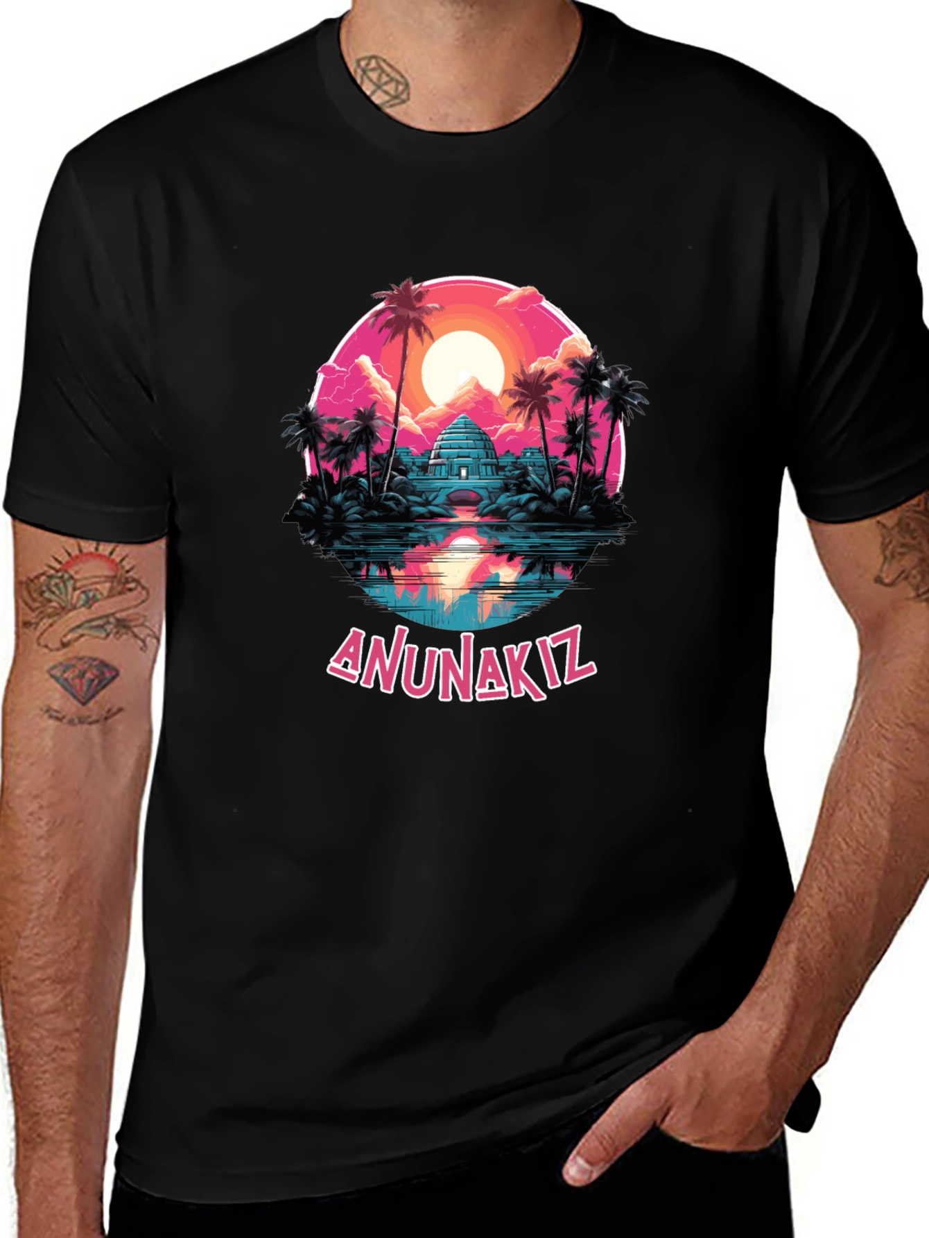 Anunaki Tropical Graphic T-Shirt
