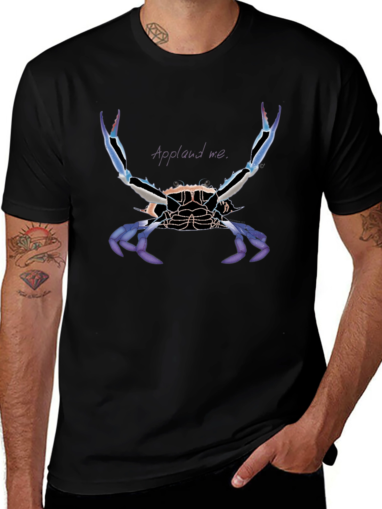 Applaud Crab Graphic Tee - Bold Statement Shirt