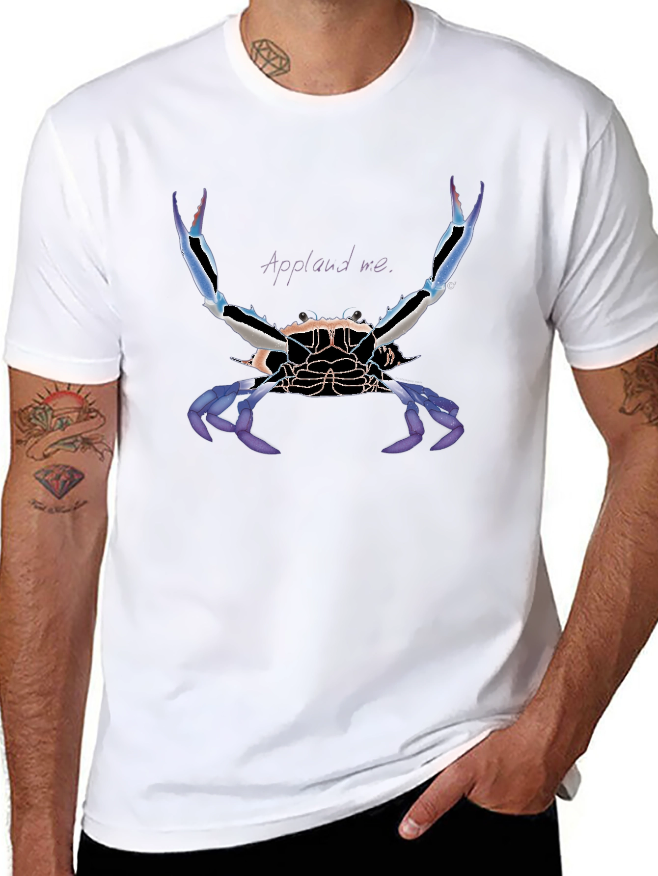 Applaud Crab Graphic Tee - Bold Statement Shirt