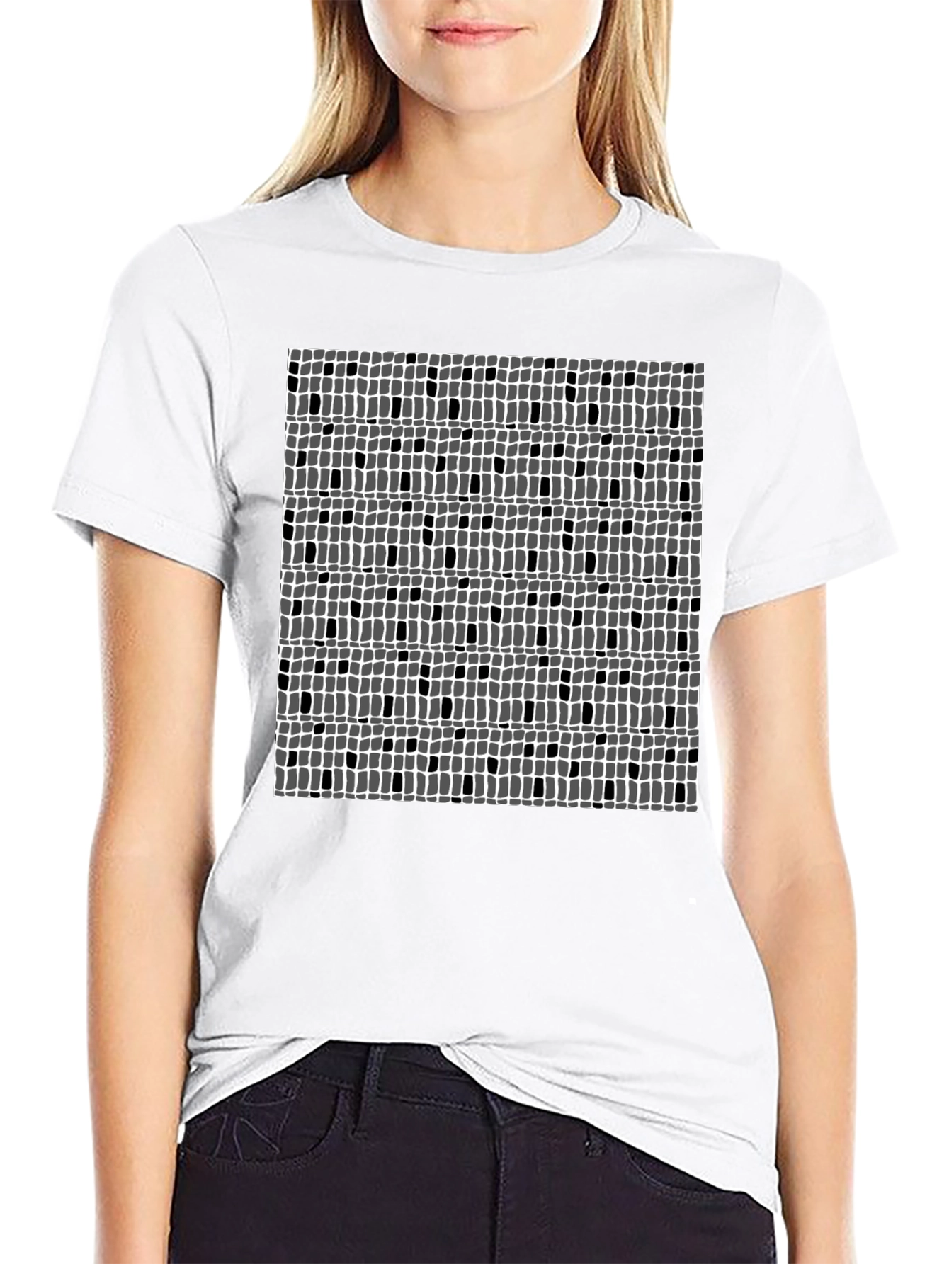 Abstract Pattern Black Tee