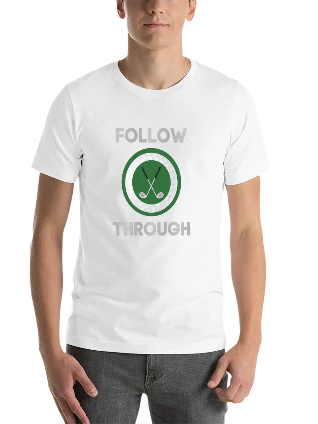 "Follow Through" Golf Design Breathable Graphic T-Shirt – Perfect For Casual Days