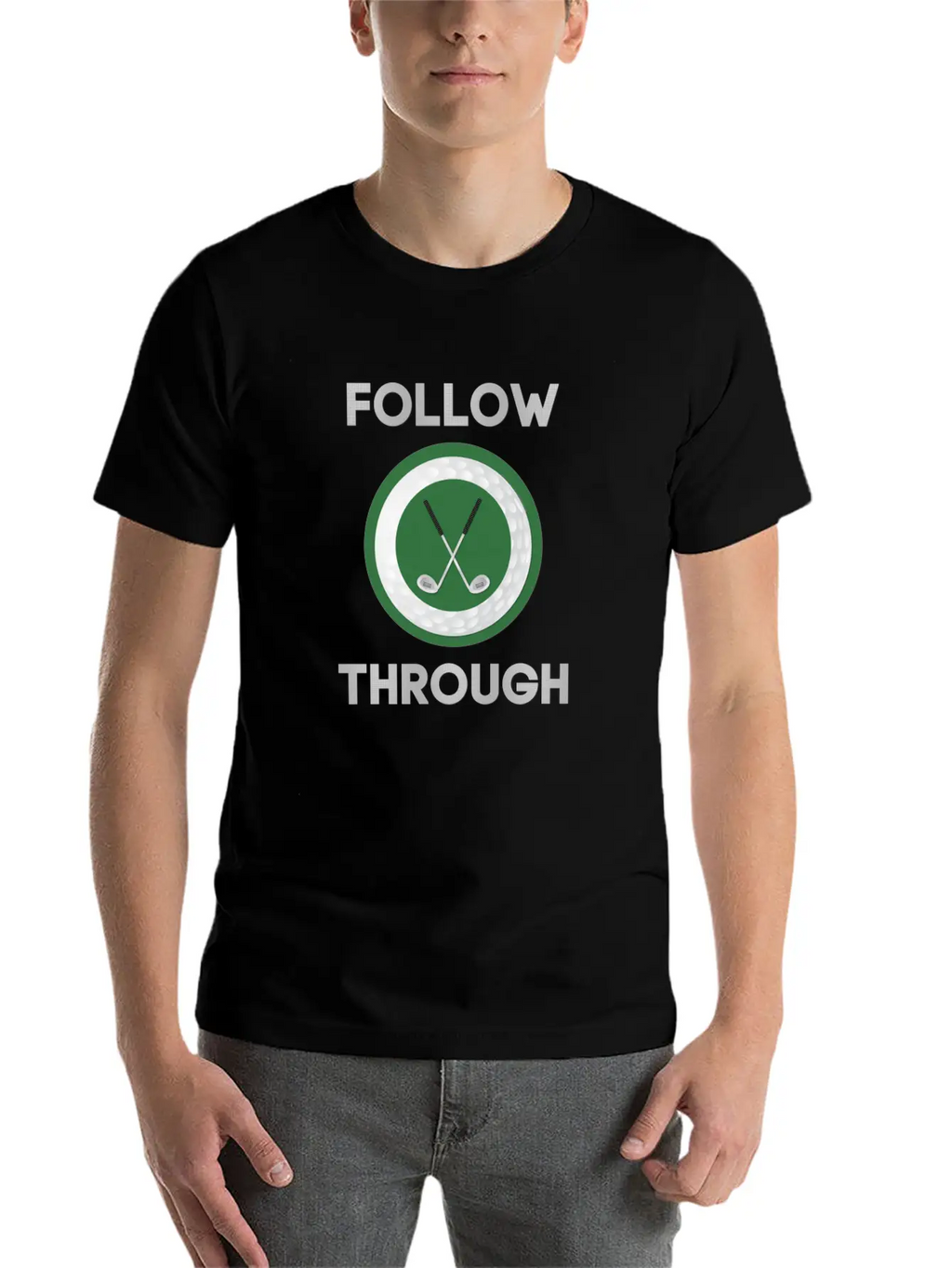 "Follow Through" Golf Design Breathable Graphic T-Shirt – Perfect For Casual Days