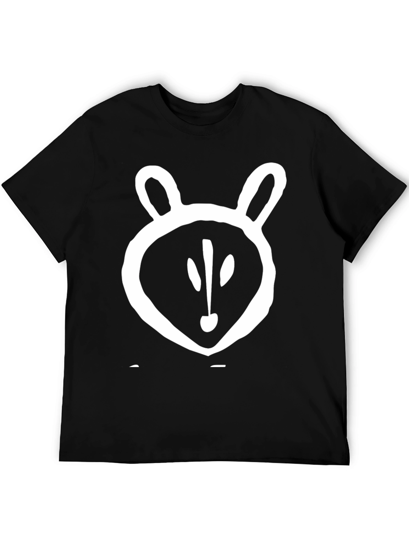 Abstract Animal Print T-Shirt - Casual Black Tee