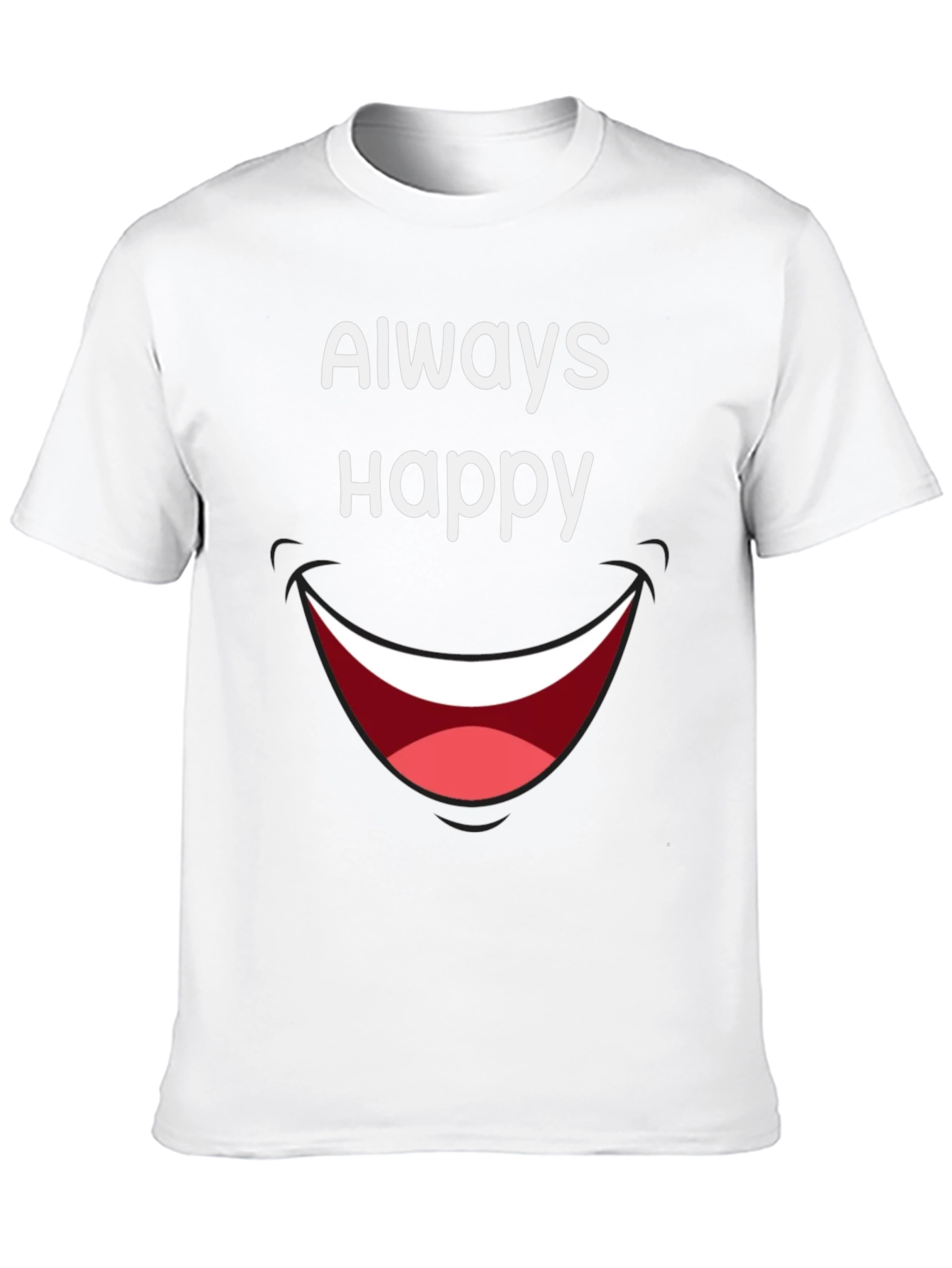 Always Happy Graphic Tee - Fun & Casual Black T-Shirt
