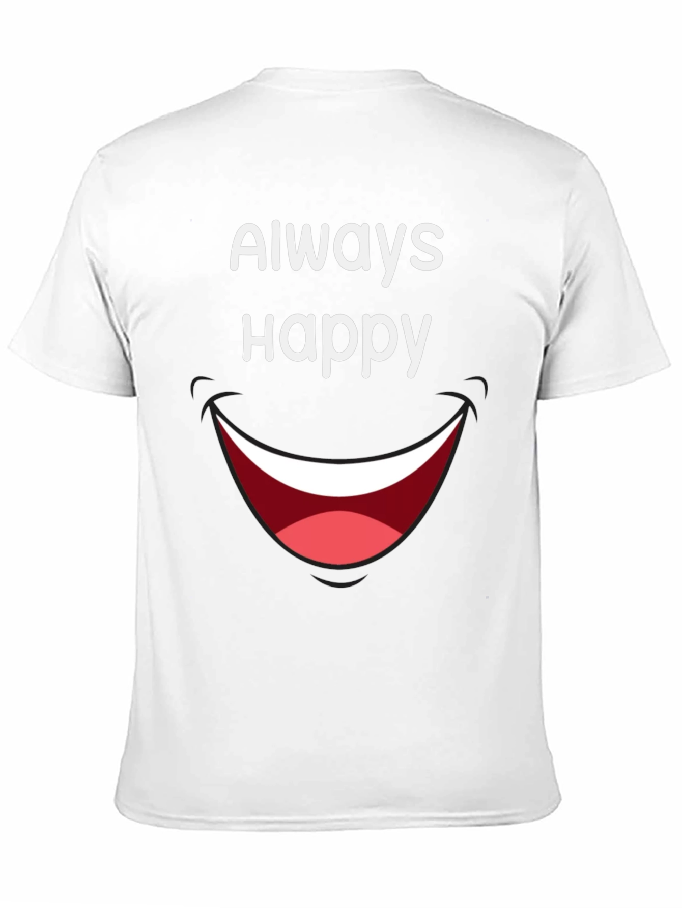 Always Happy Graphic Tee - Fun & Casual Black T-Shirt