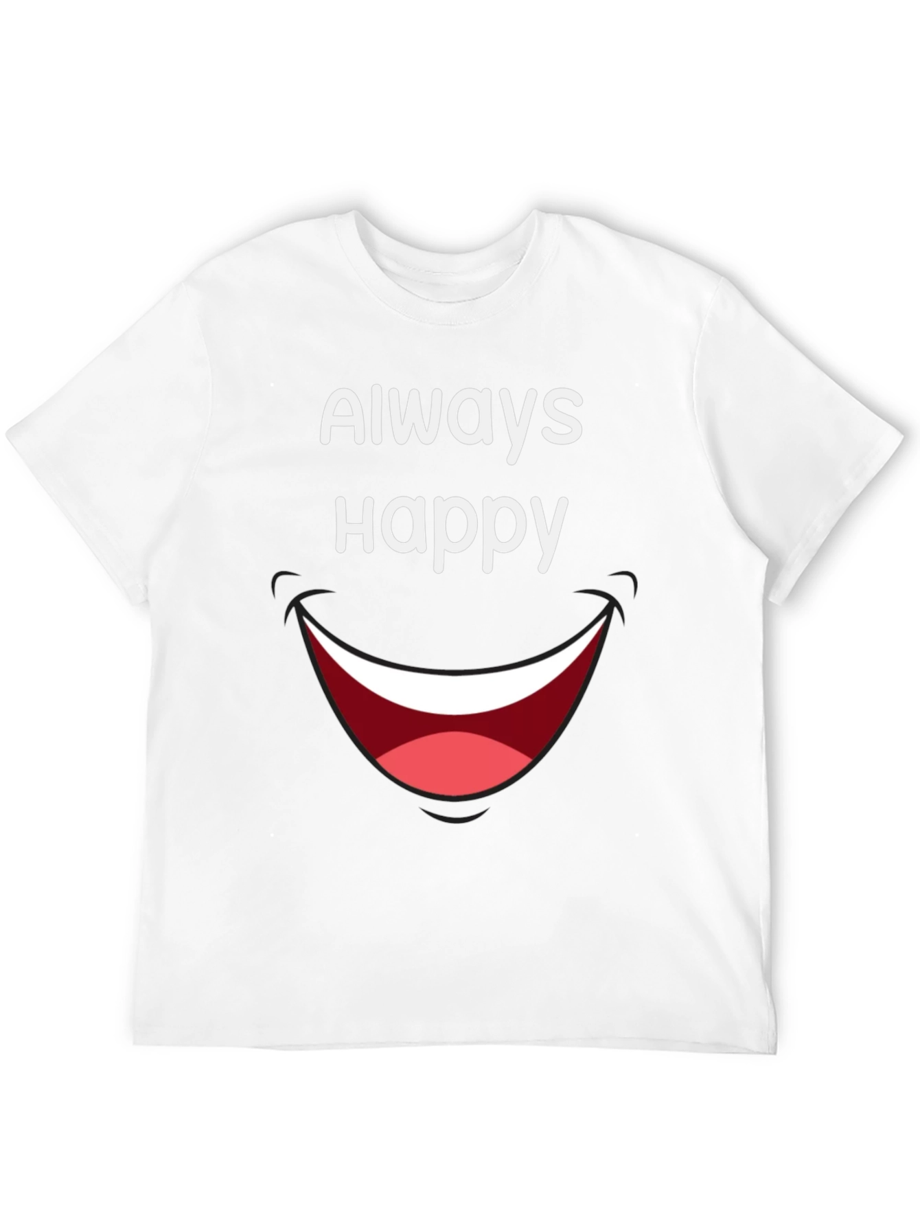Always Happy Graphic Tee - Fun & Casual Black T-Shirt