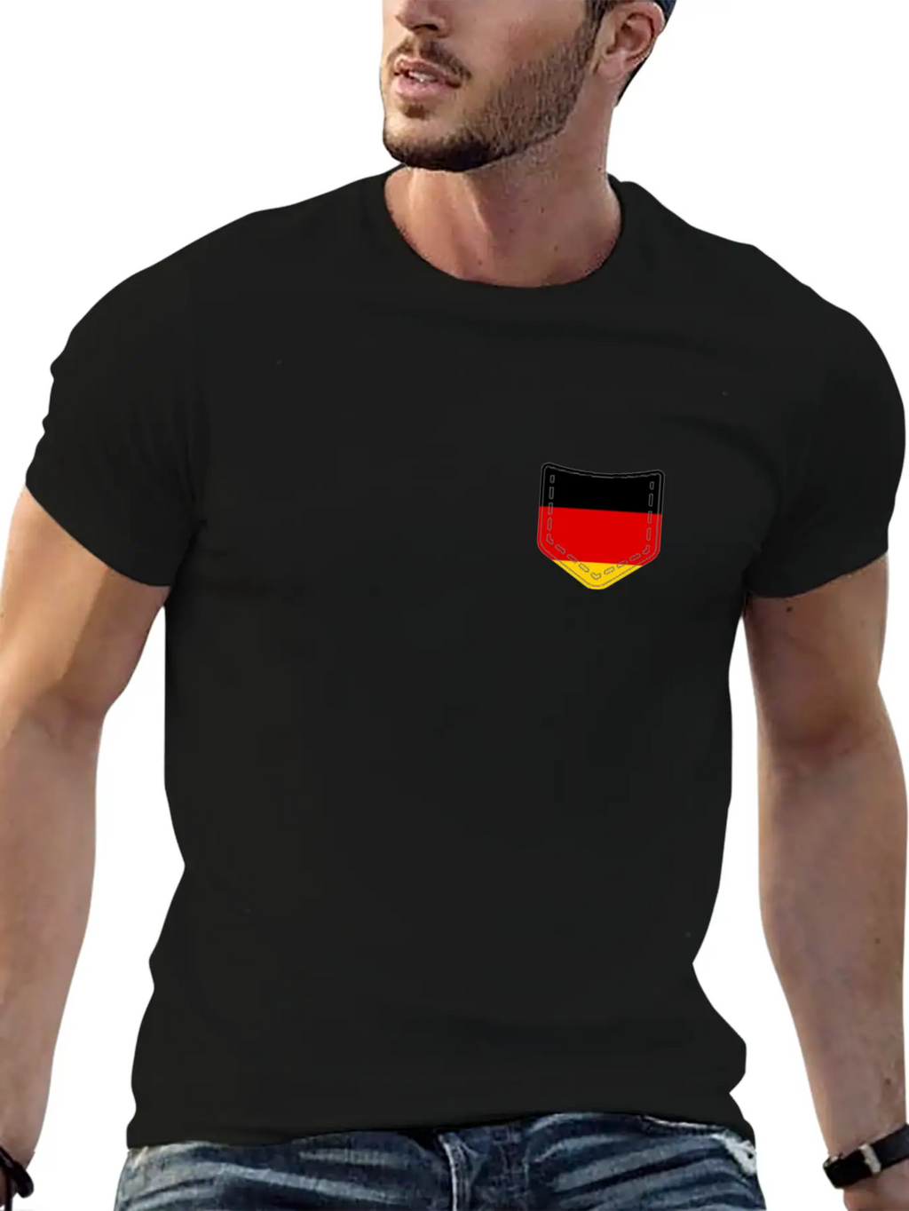(German Flag Pocket) Classic Cotton Tee – Unisex Comfort For Any Season
