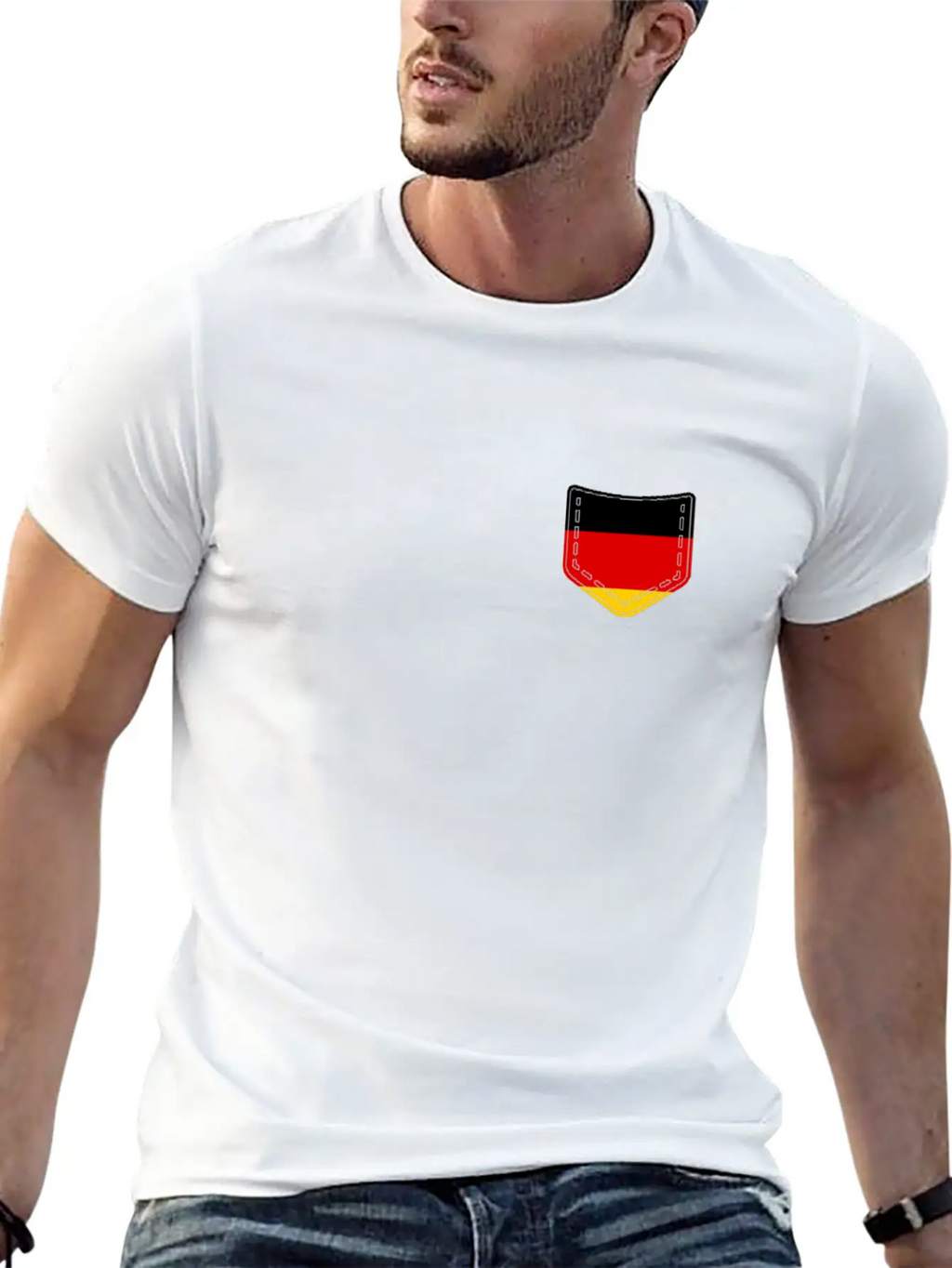 (German Flag Pocket) Classic Cotton Tee – Unisex Comfort For Any Season