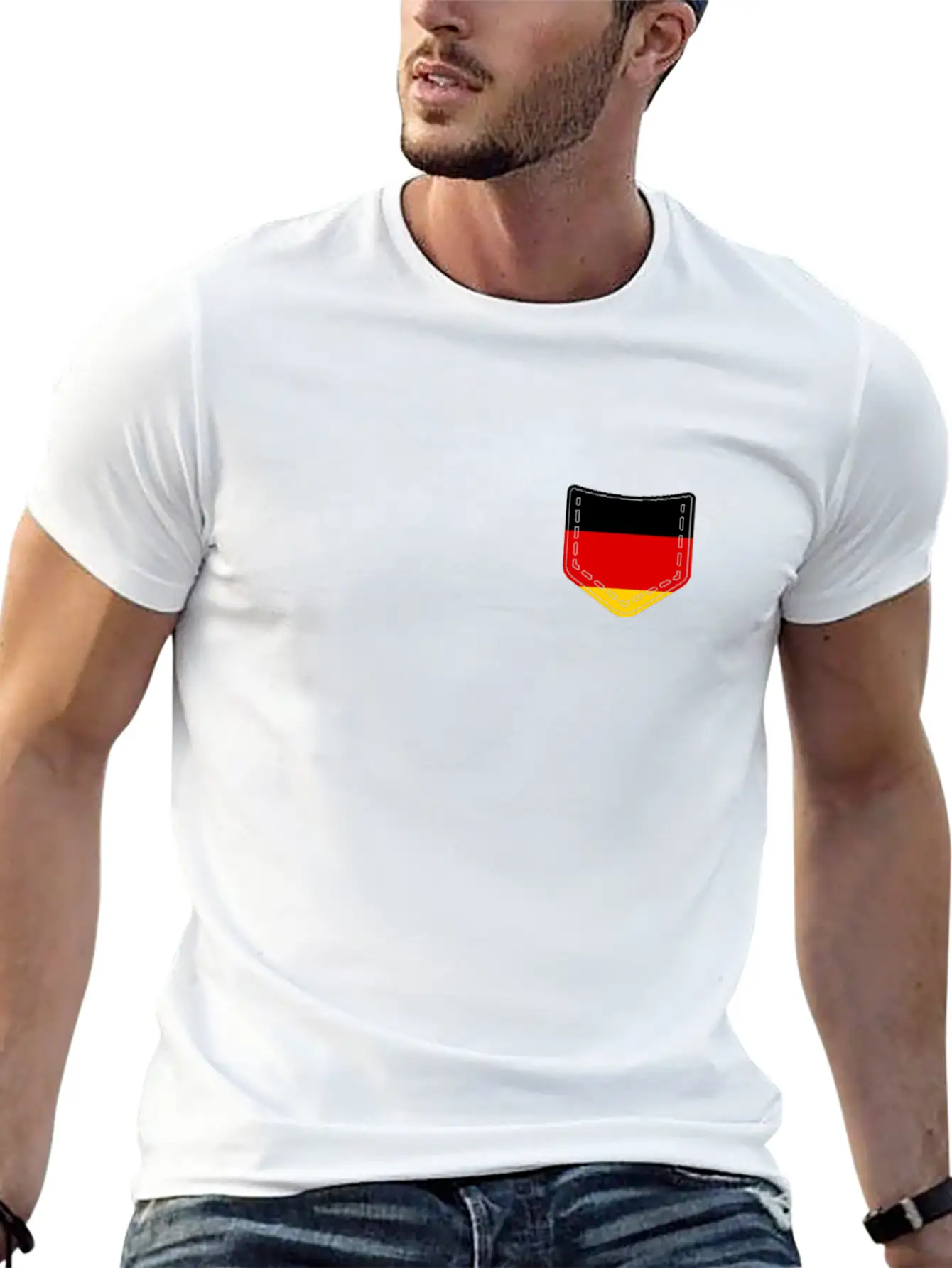 (German Flag Pocket) Classic Cotton Tee – Unisex Comfort For Any Season