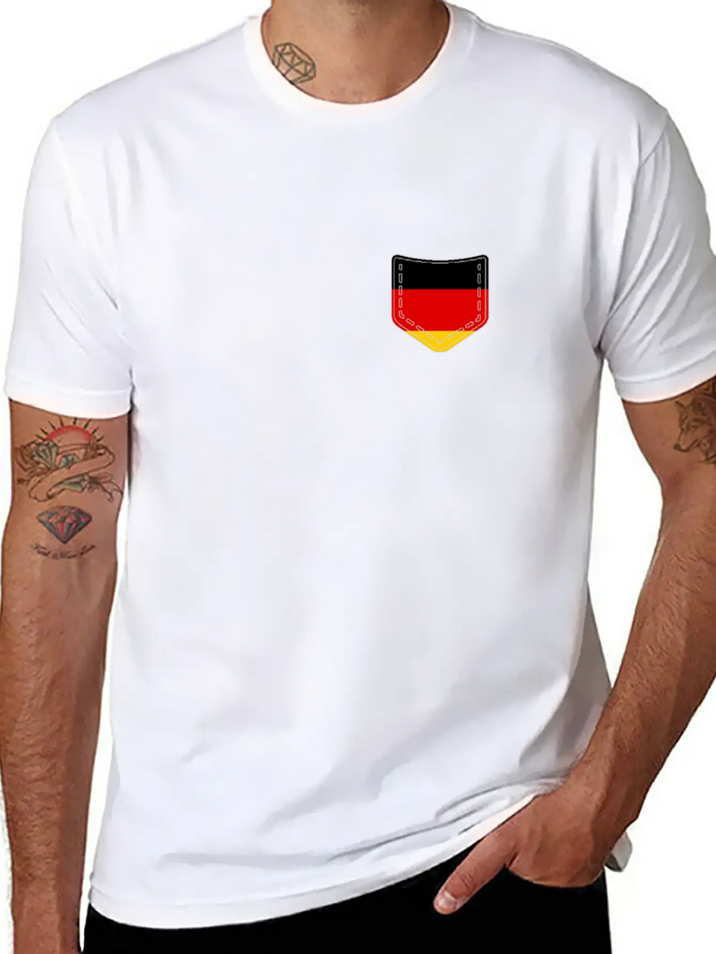 (German Flag Pocket) Classic Cotton Tee – Unisex Comfort For Any Season