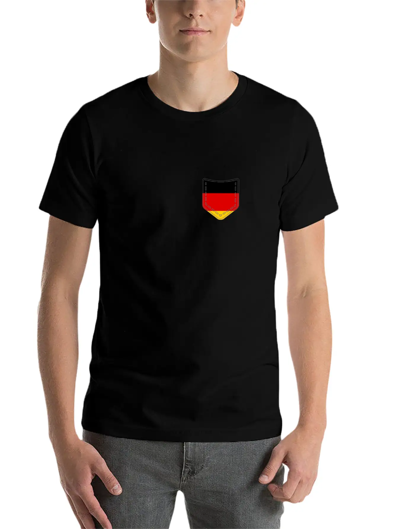 (German Flag Pocket) Classic Cotton Tee – Unisex Comfort For Any Season
