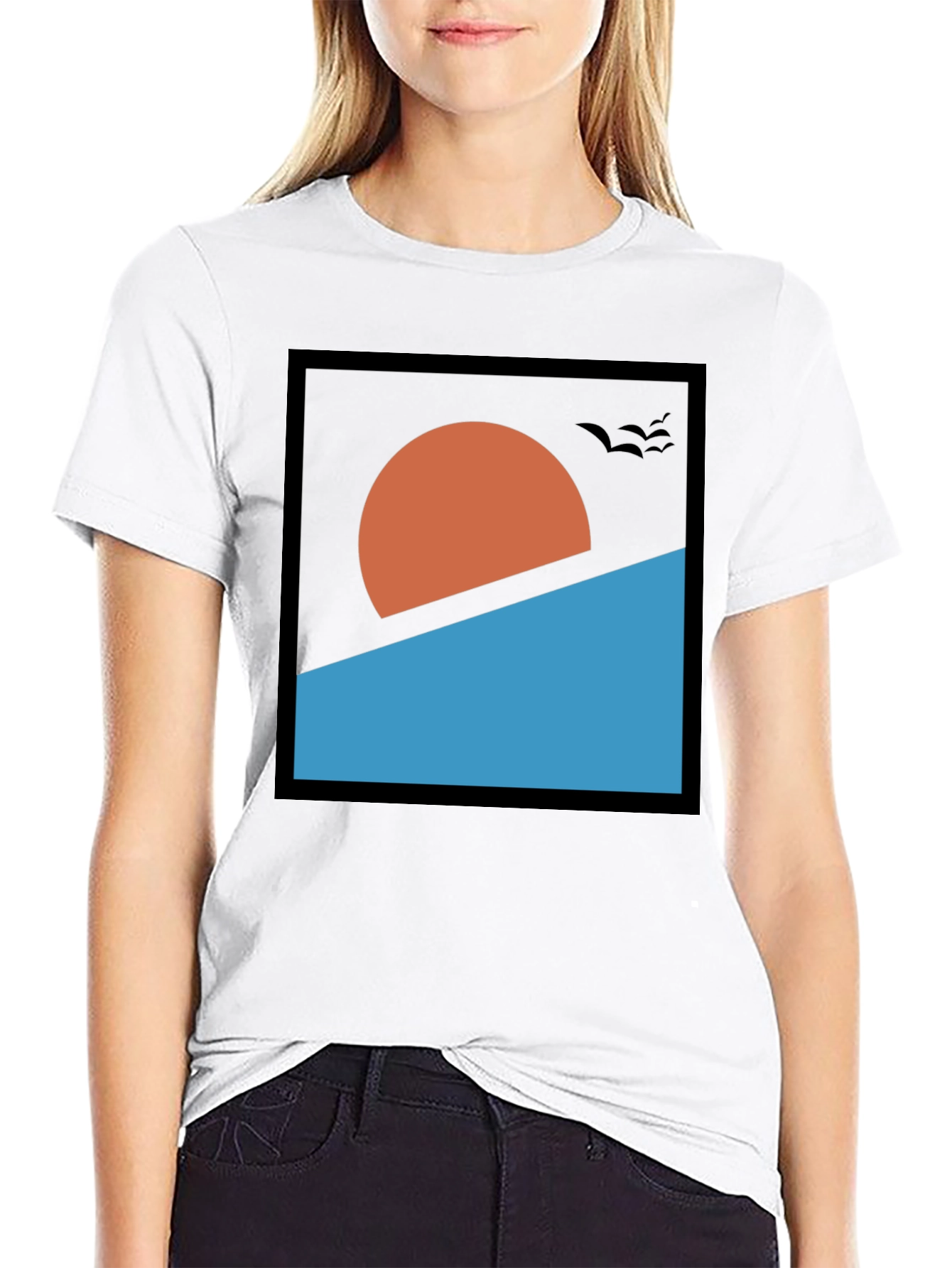 Abstract Sunset Graphic Tee - Modern Design