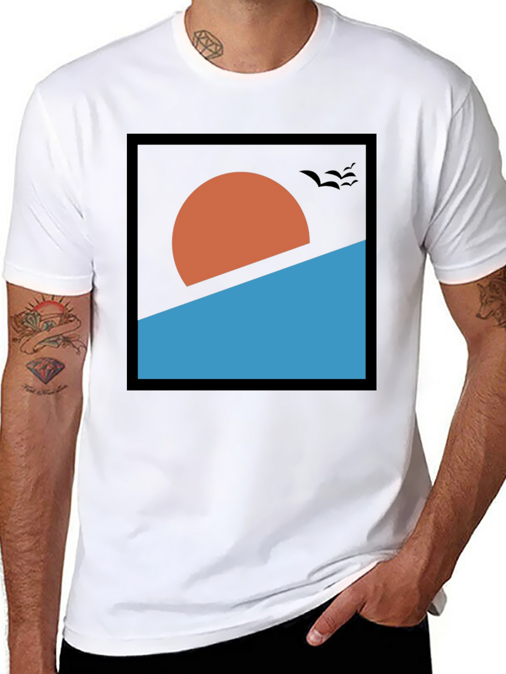Abstract Sunset Graphic Tee - Modern Design