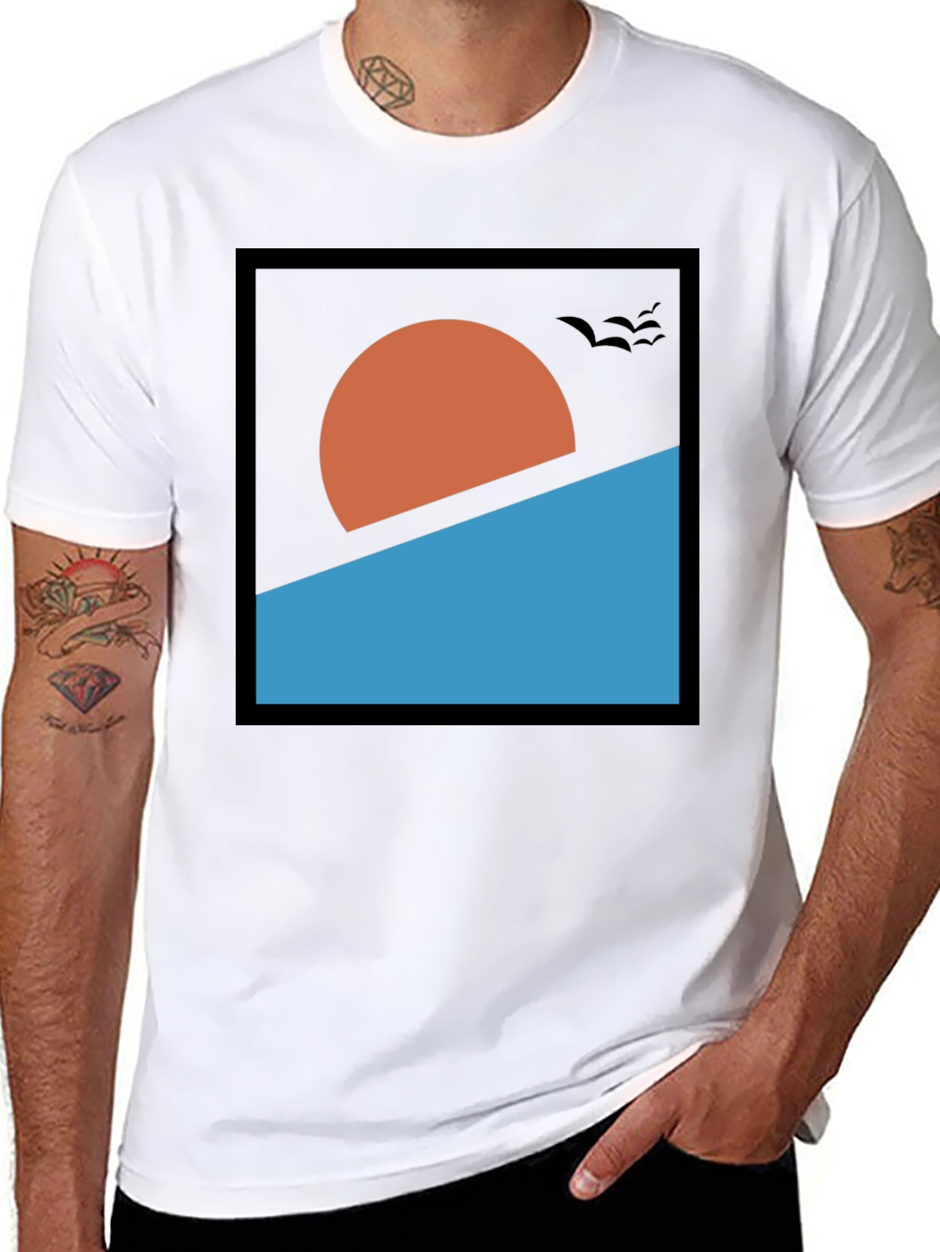 Abstract Sunset Graphic Tee - Modern Design