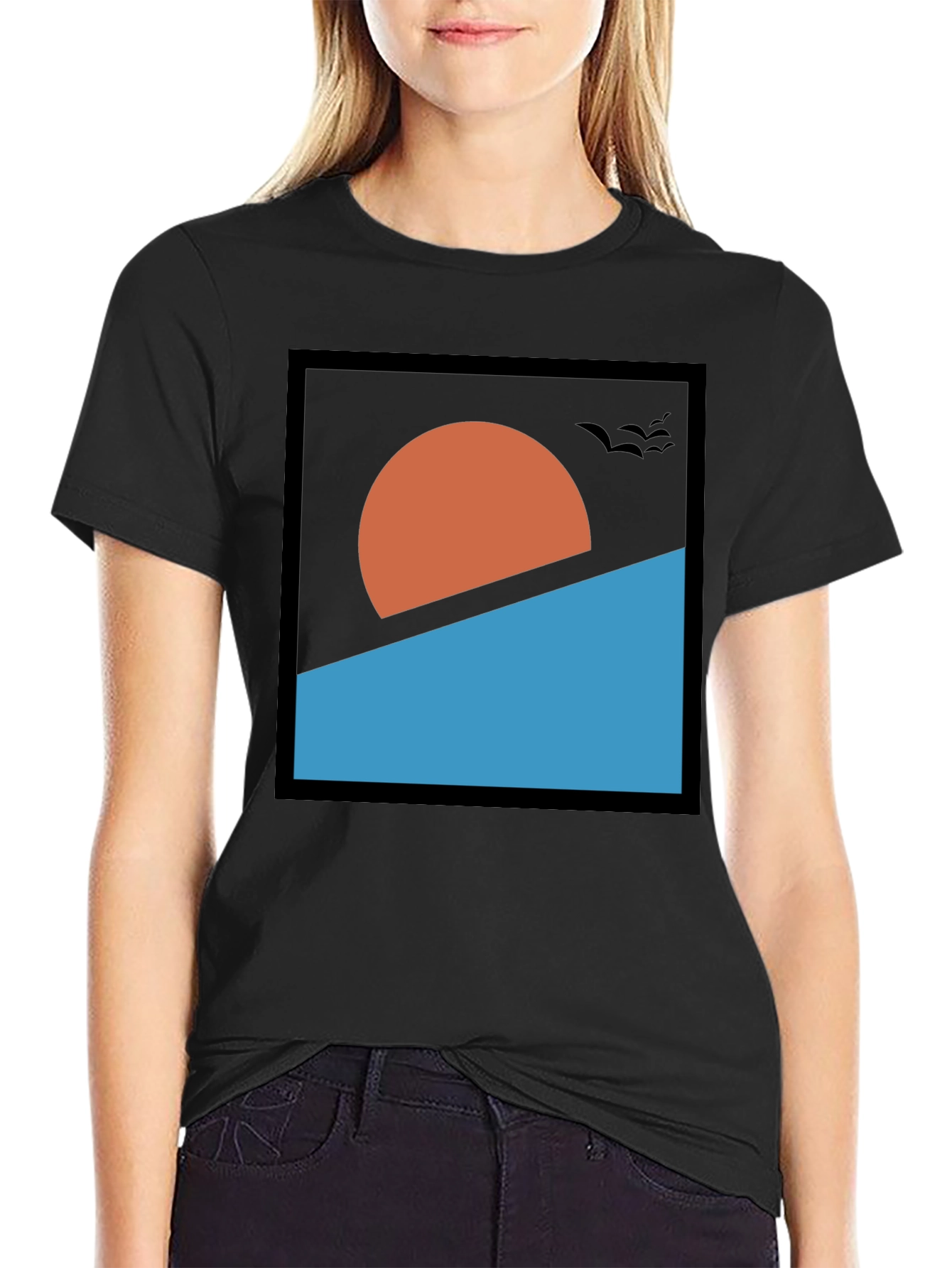 Abstract Sunset Graphic Tee - Modern Design