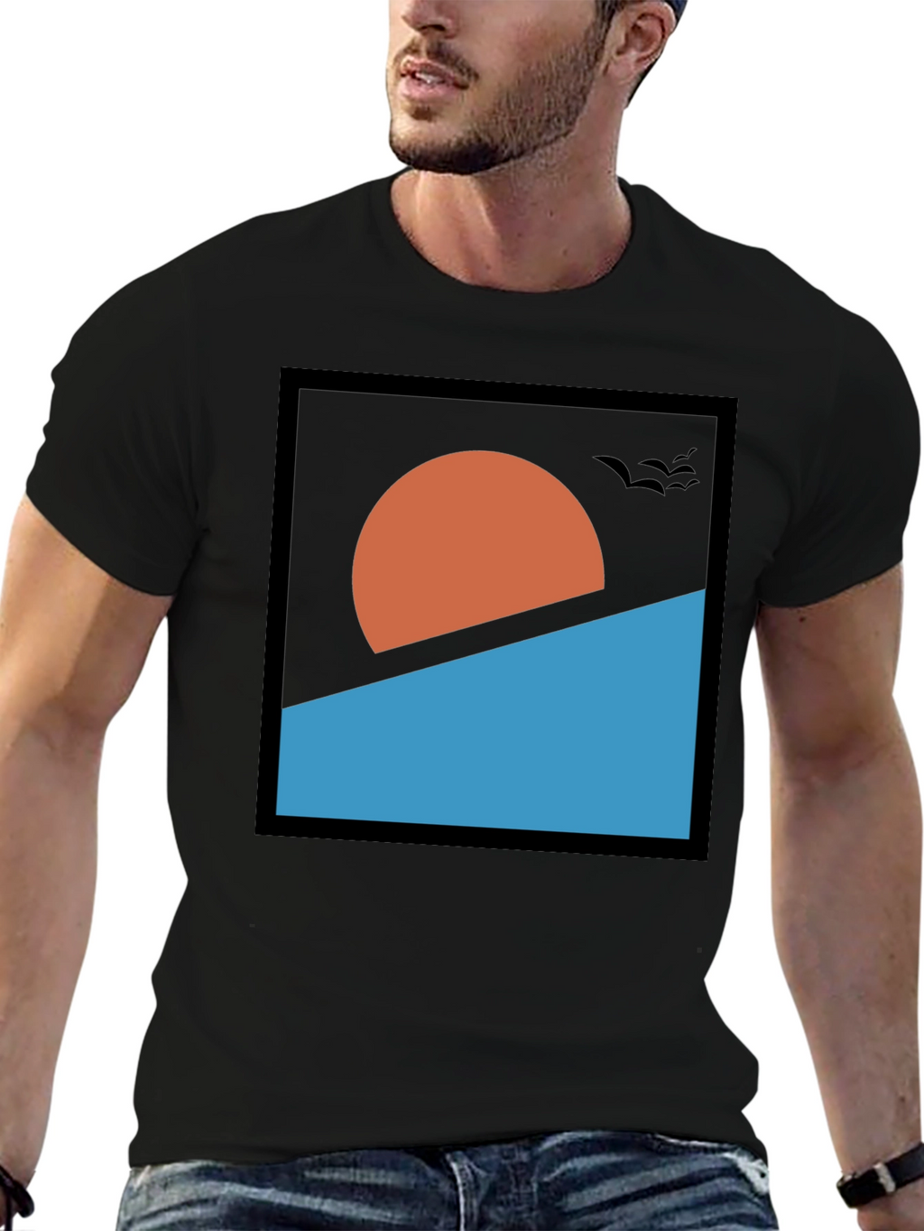 Abstract Sunset Graphic Tee - Modern Design