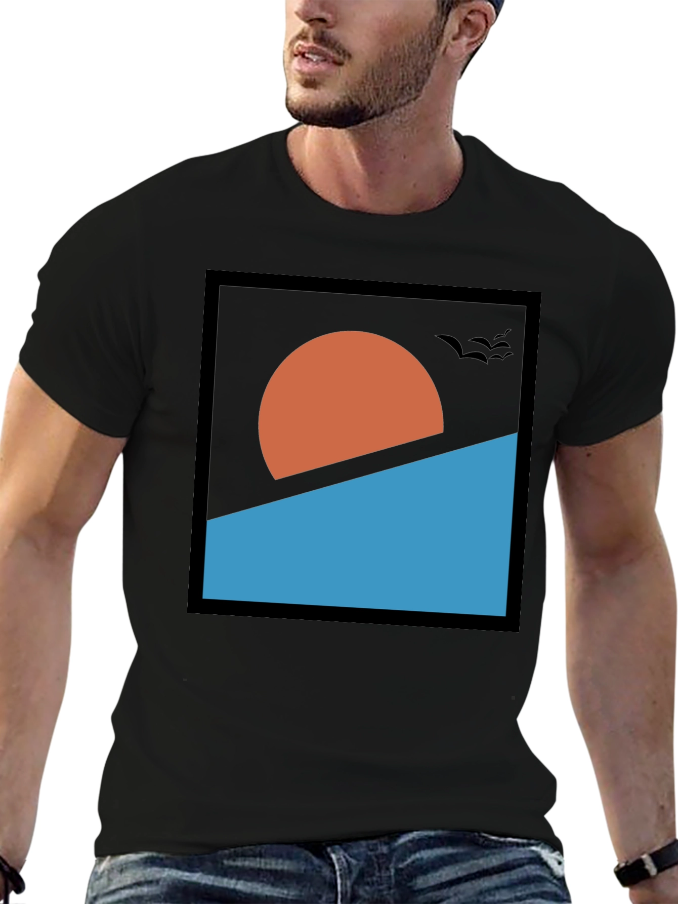 Abstract Sunset Graphic Tee - Modern Design