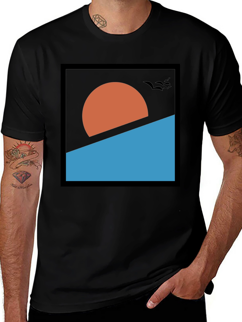 Abstract Sunset Graphic Tee - Modern Design