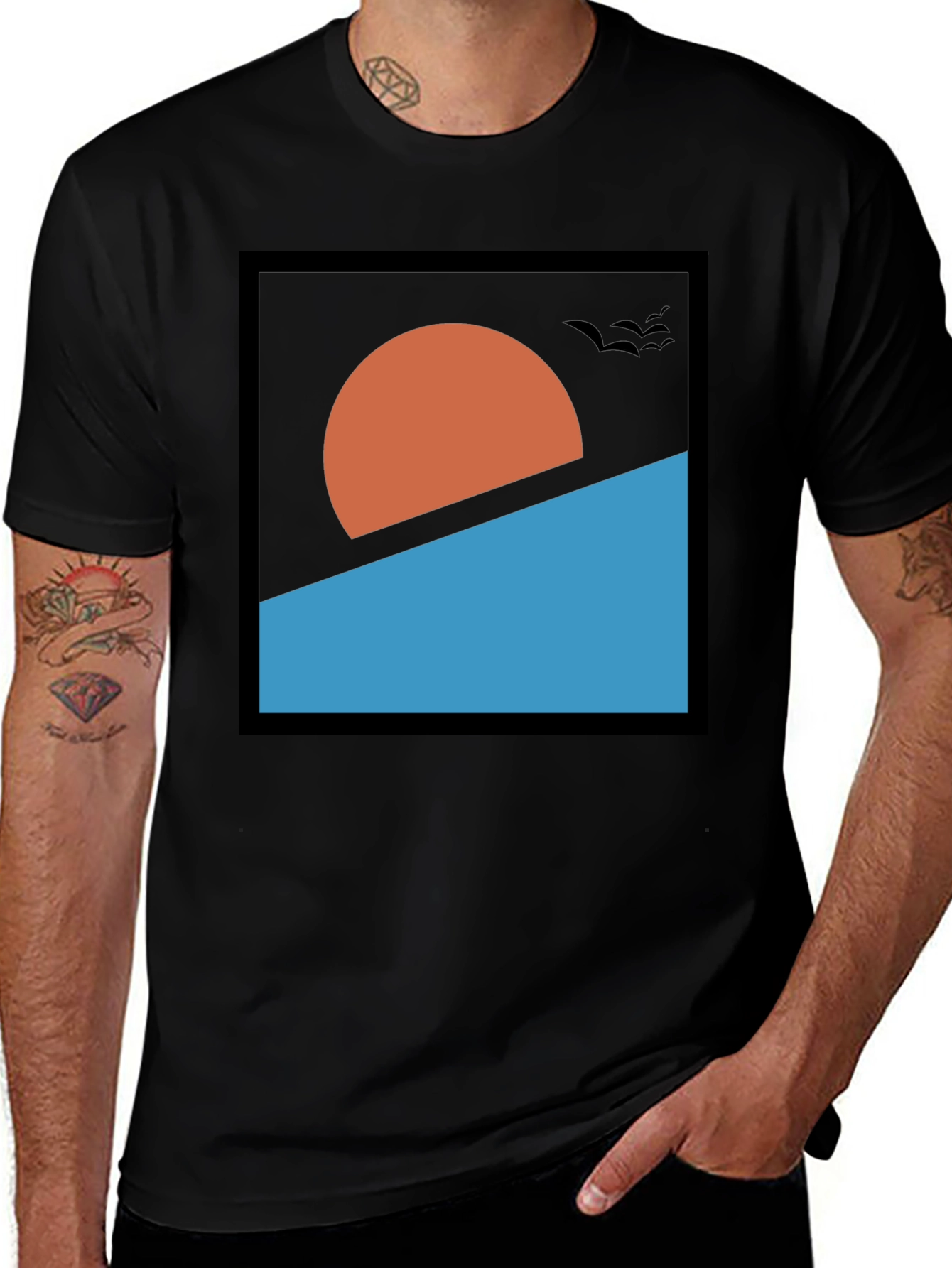 Abstract Sunset Graphic Tee - Modern Design