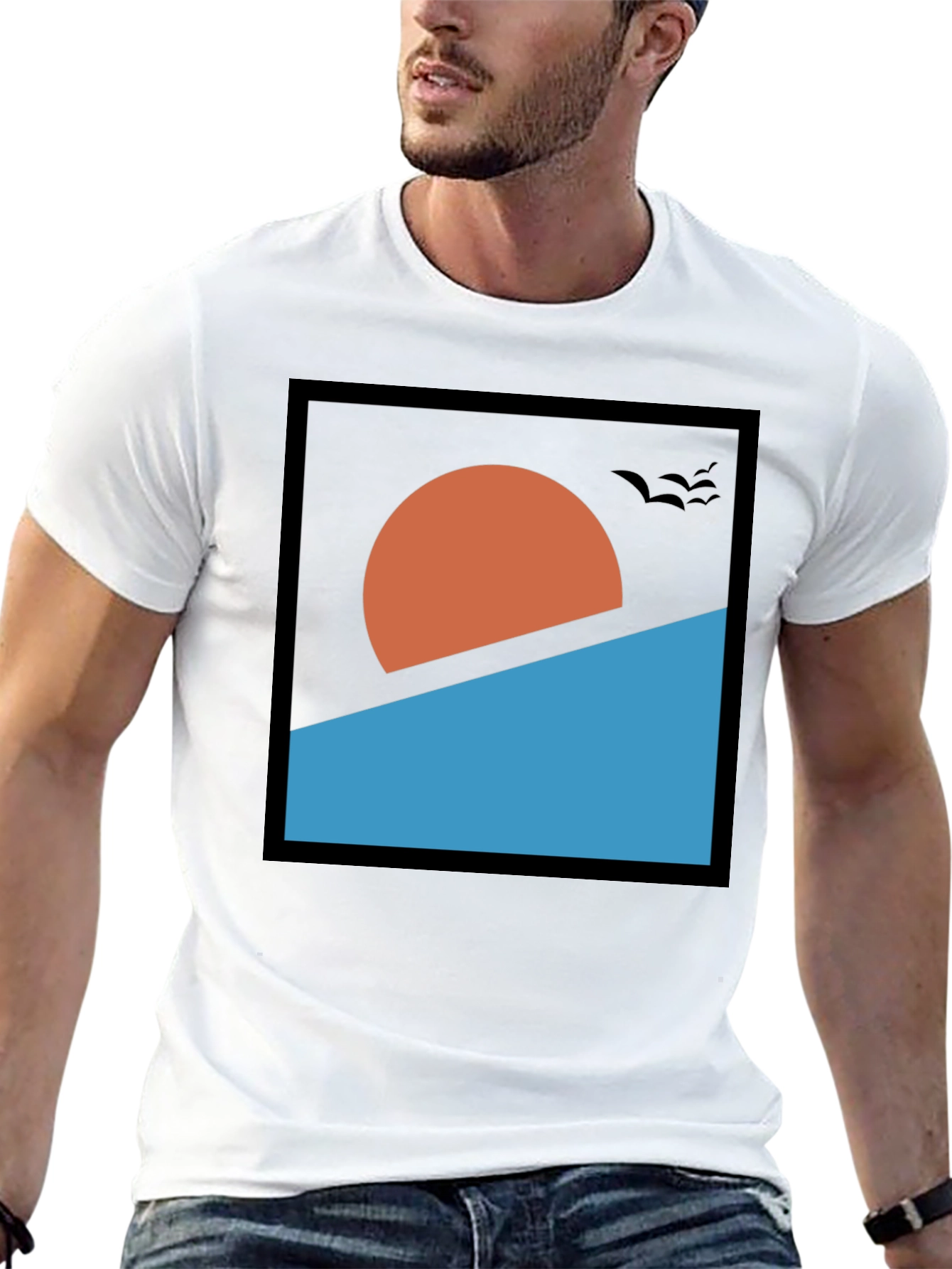 Abstract Sunset Graphic Tee - Modern Design