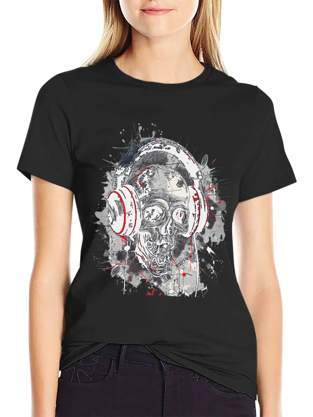 "Gothic Beats - Skull With Headphones Design" Classic Cotton Tee – Unisex Comfort For Any Season