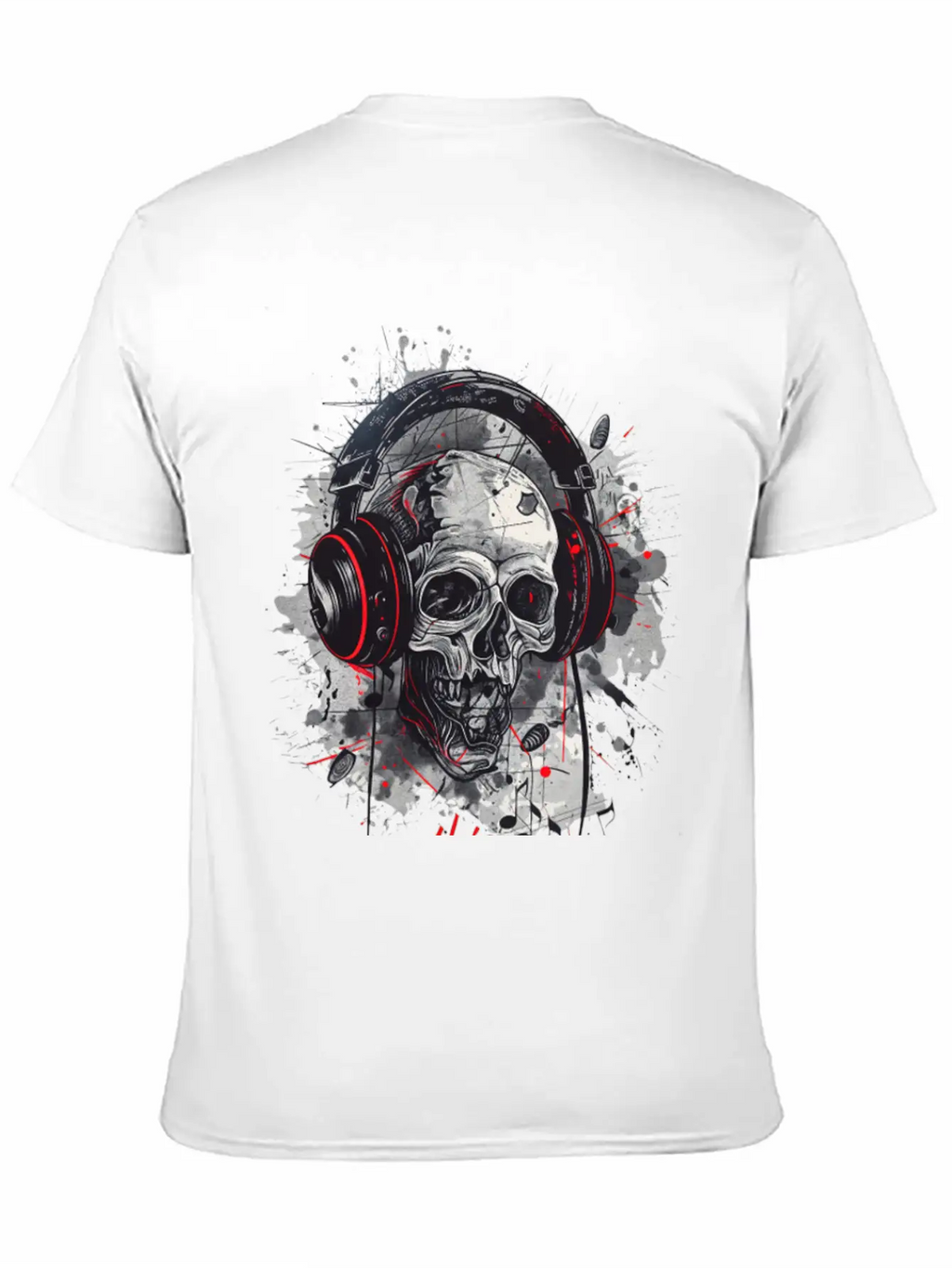"Gothic Beats - Skull With Headphones Design" Classic Cotton Tee – Unisex Comfort For Any Season