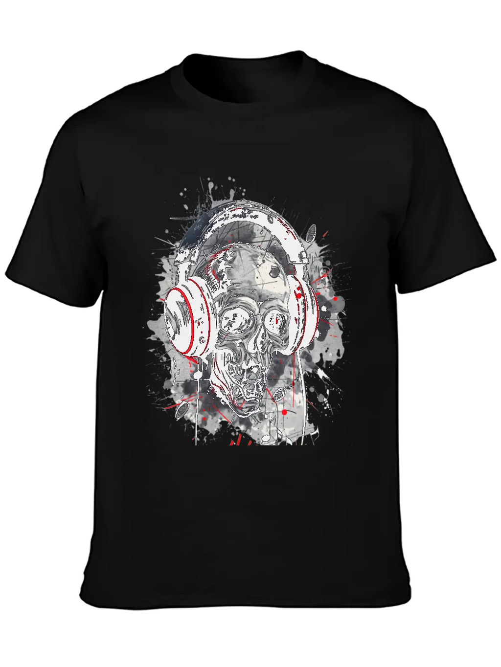 "Gothic Beats - Skull With Headphones Design" Classic Cotton Tee – Unisex Comfort For Any Season