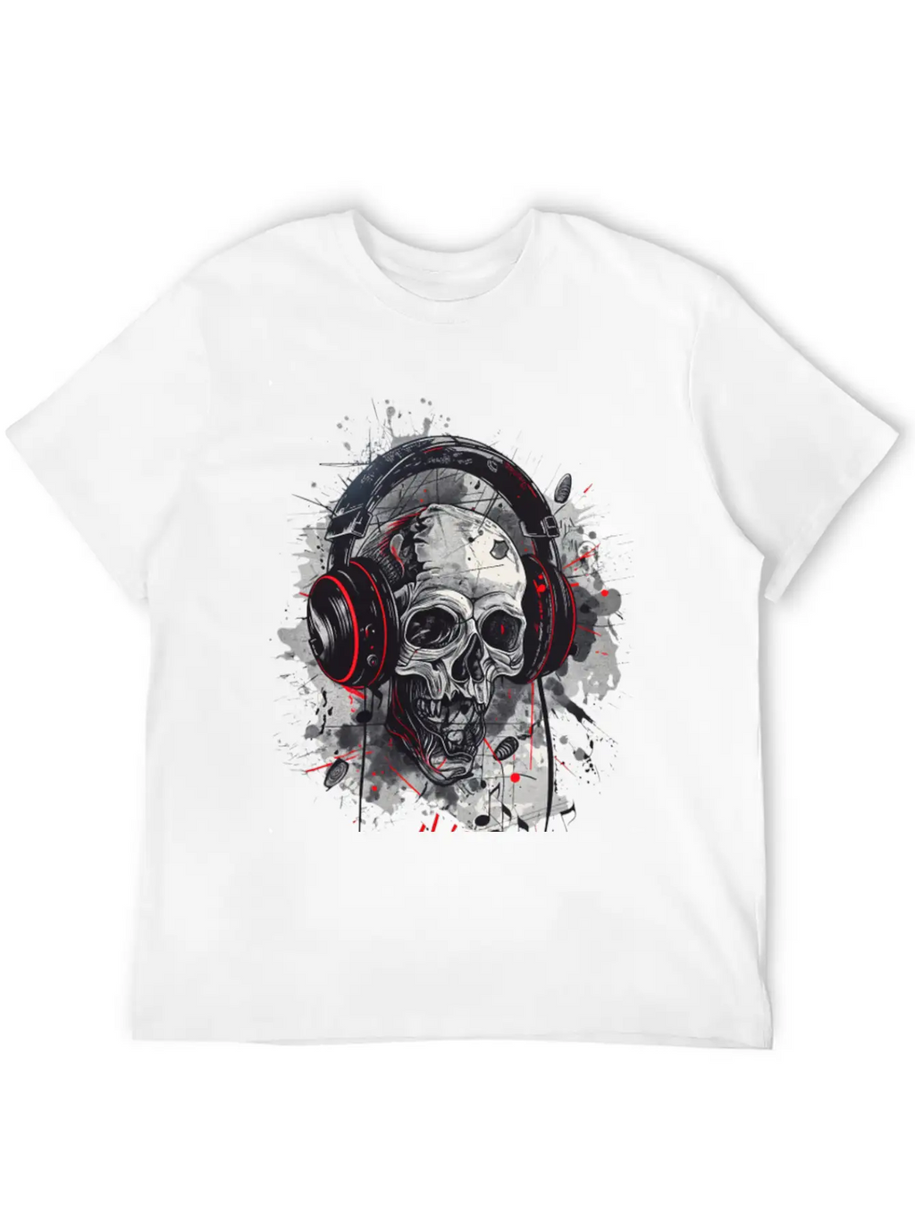 "Gothic Beats - Skull With Headphones Design" Classic Cotton Tee – Unisex Comfort For Any Season