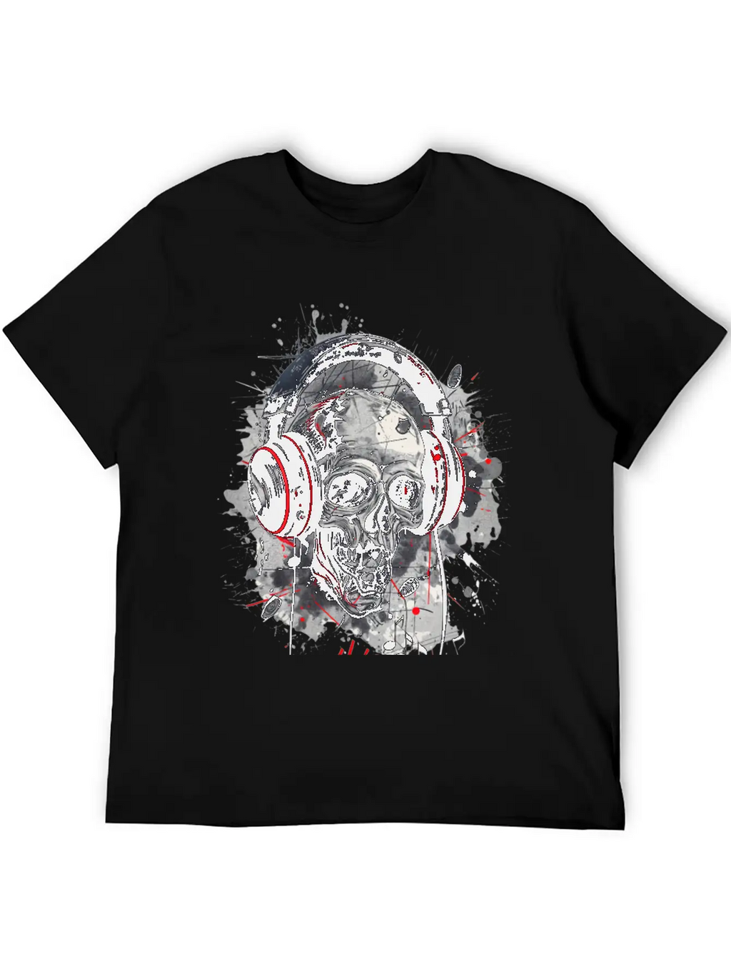 "Gothic Beats - Skull With Headphones Design" Classic Cotton Tee – Unisex Comfort For Any Season