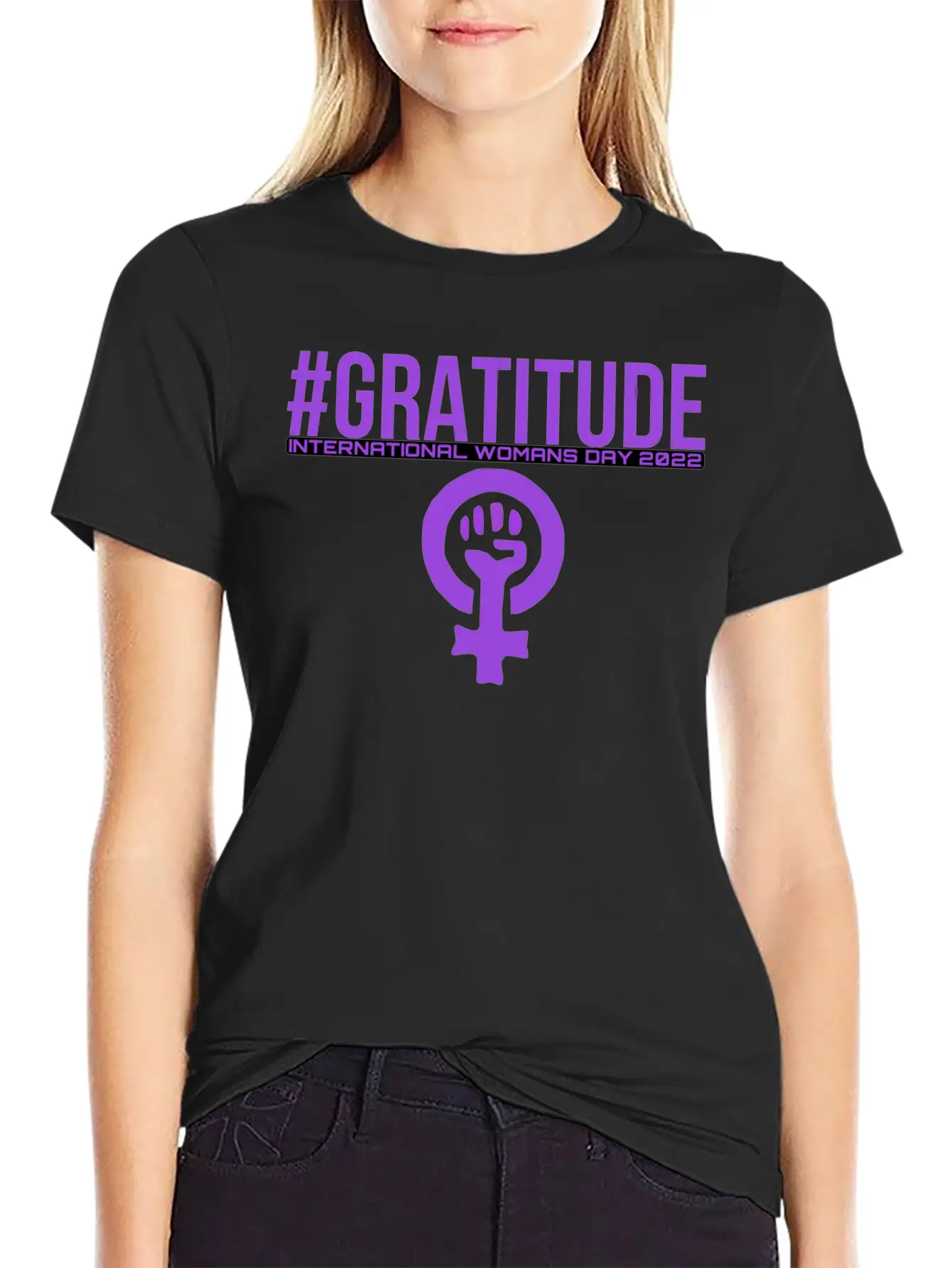 #gratitude Woman’s Day Breathable Soft Cotton T-Shirt – Timeless Casual Look