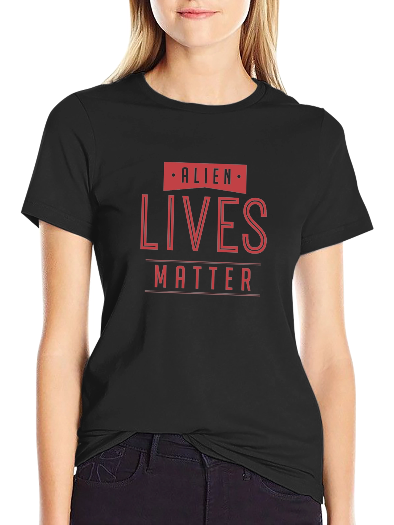 Alien Lives Matter Graphic Tee - Black Cotton Shirt