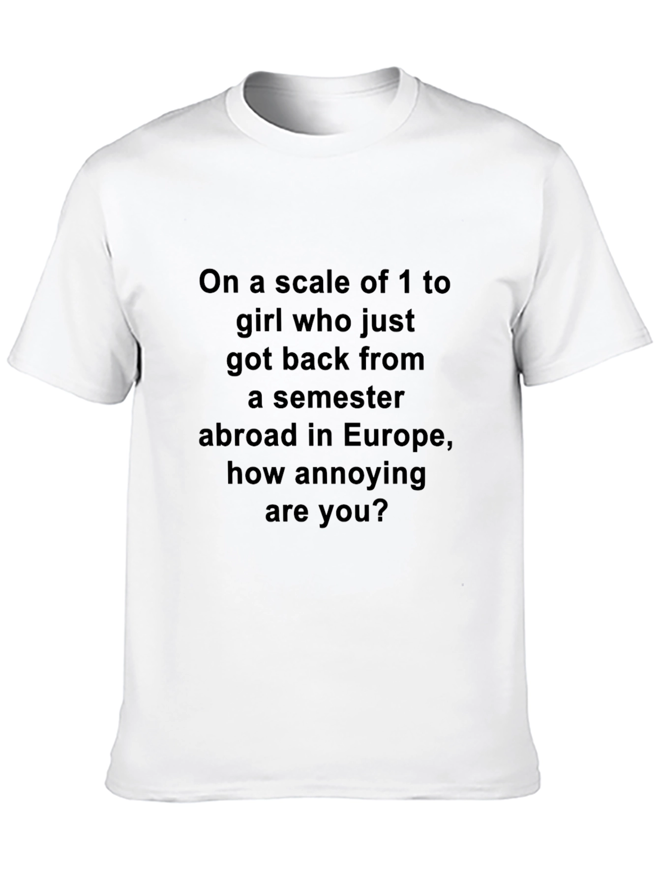 Annoying Scale T-Shirt Funny Semester Abroad Joke Tee
