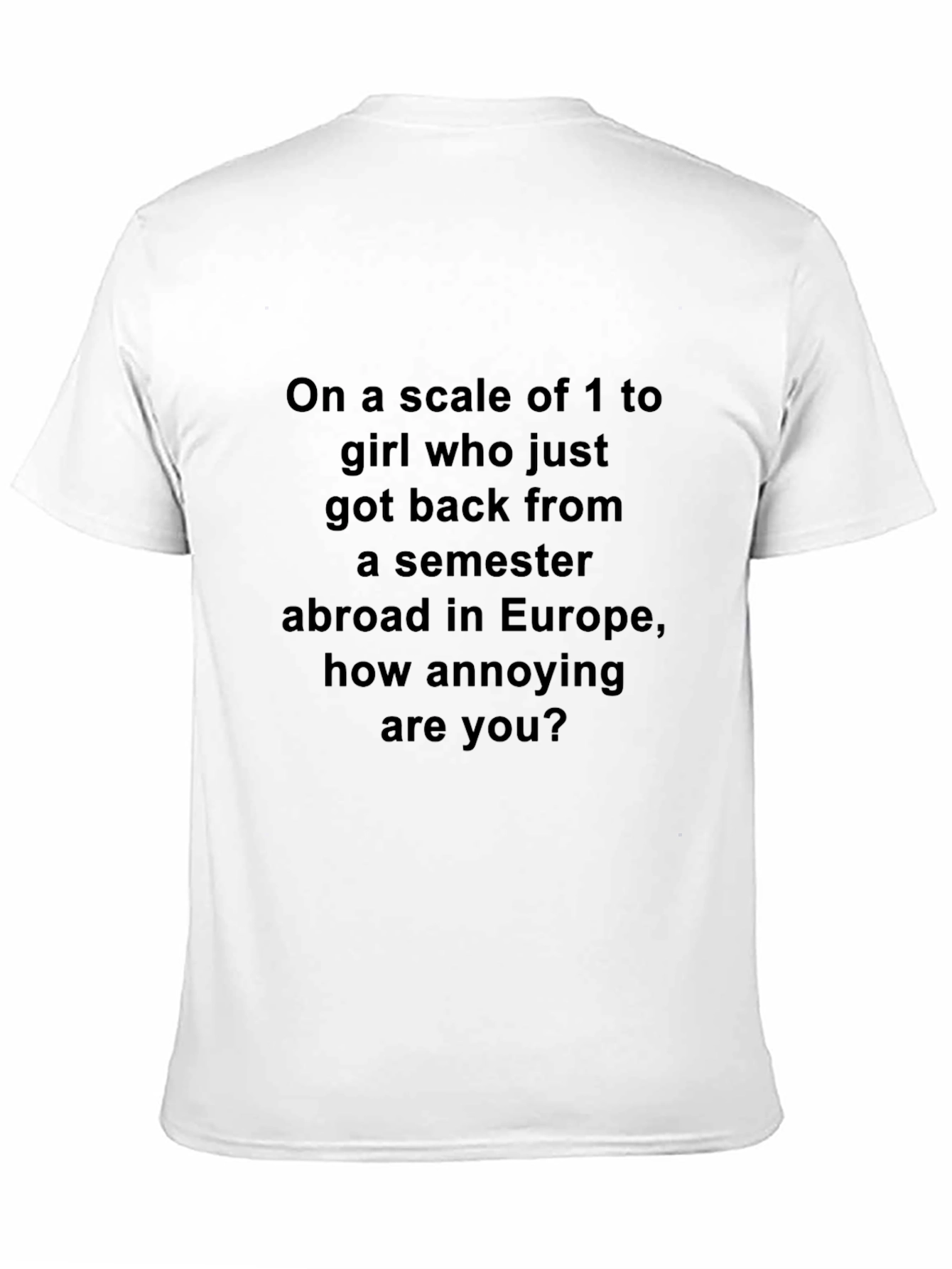 Annoying Scale T-Shirt Funny Semester Abroad Joke Tee