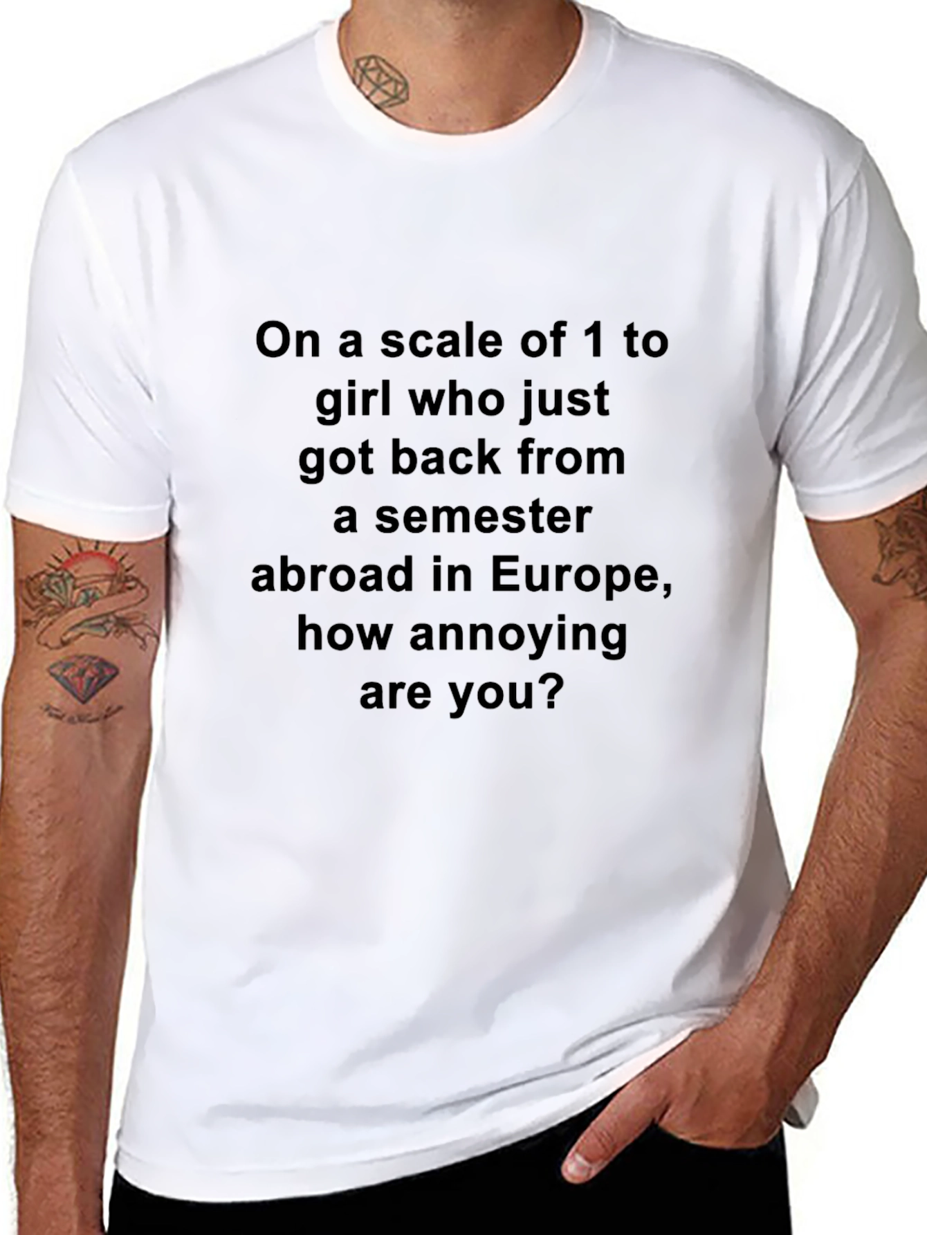 Annoying Scale T-Shirt Funny Semester Abroad Joke Tee