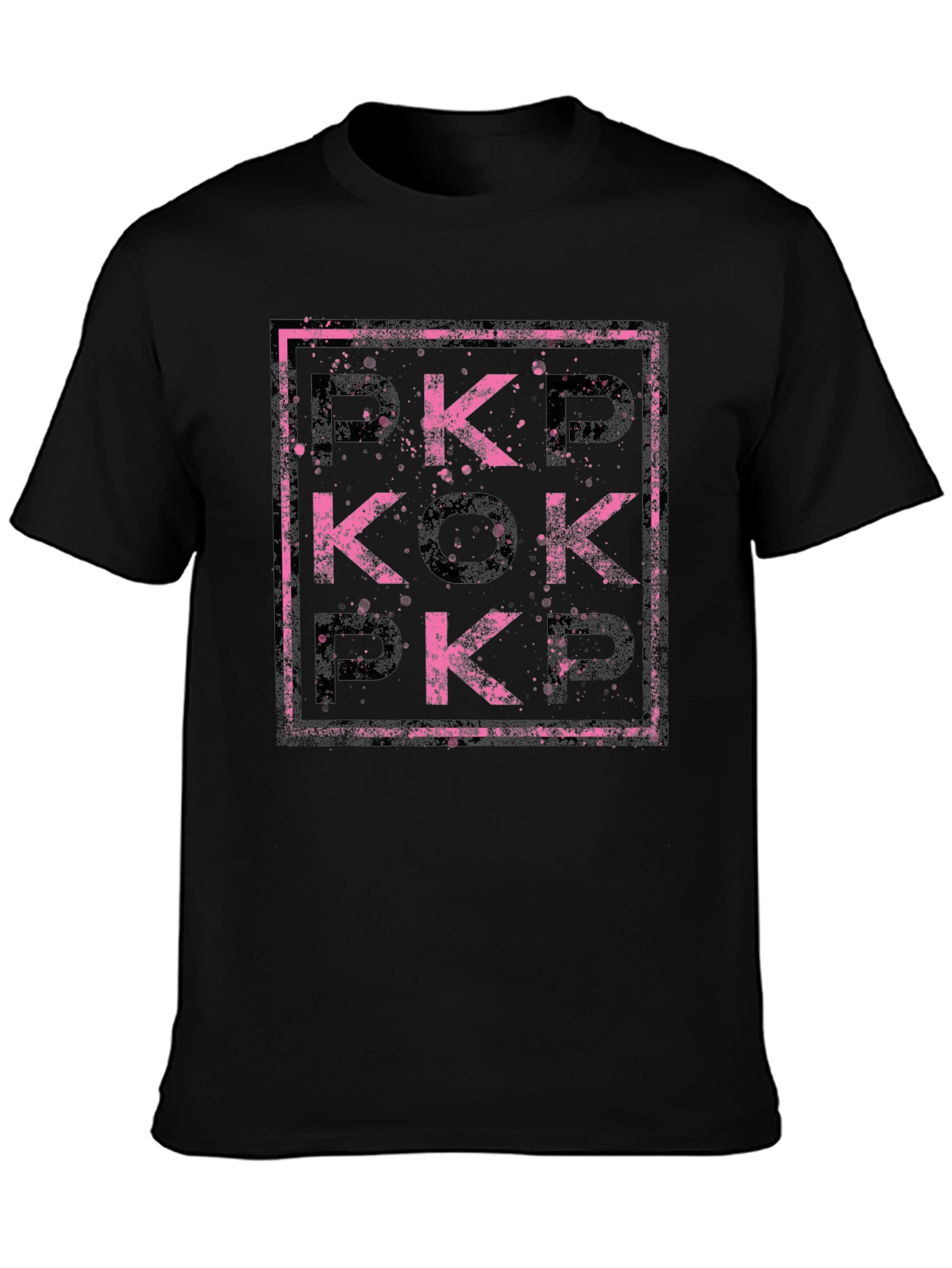 Abstract Pink and Black Graphic Tee